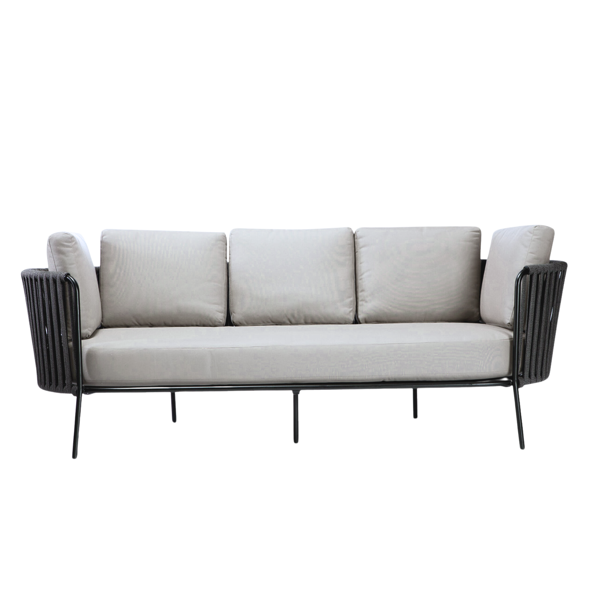 3-seater sofa in rope and stainless steel "Daisy Rope" garden lounge sofa cm 220x80 71h