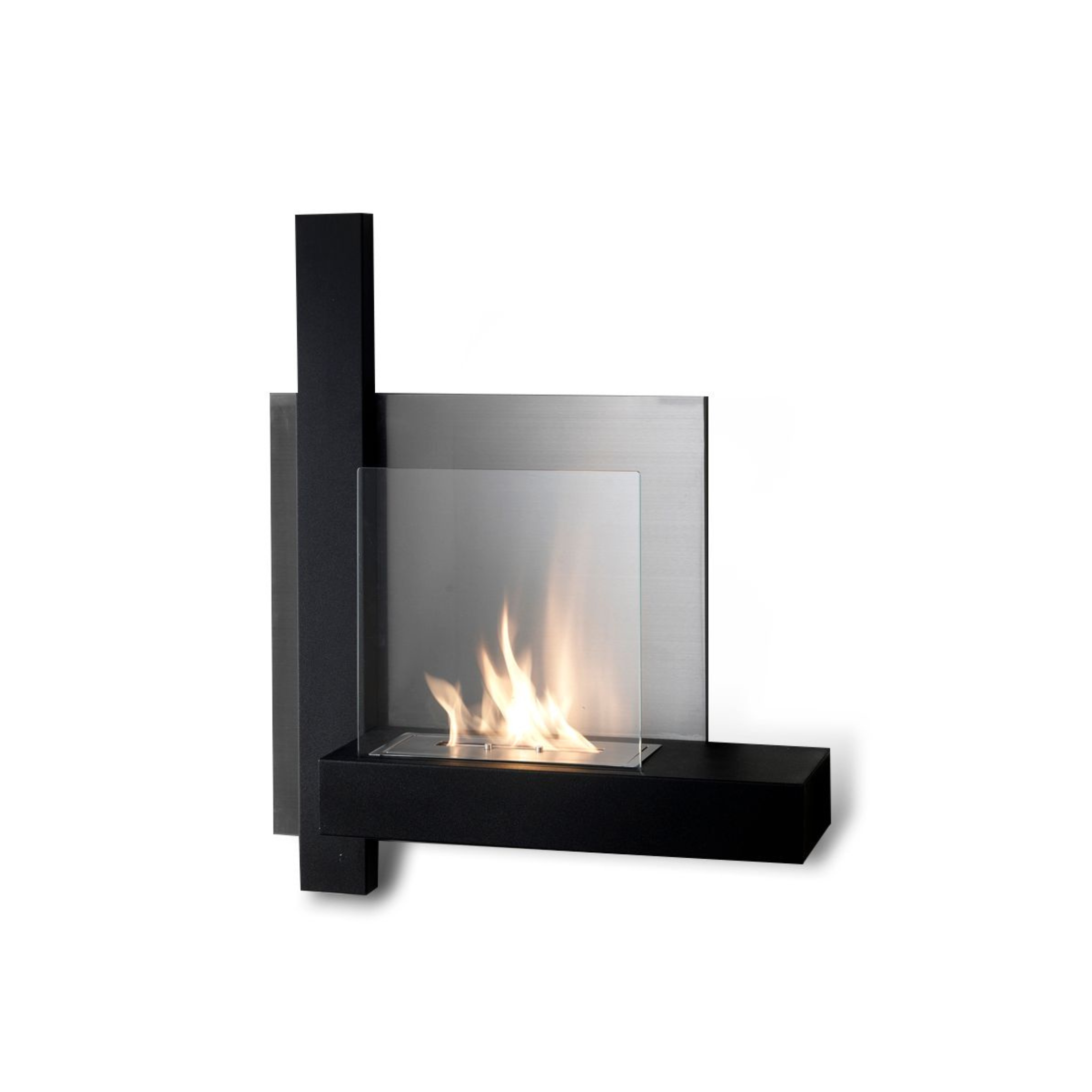 "Thomas" bioethanol fireplace in tempered glass, 72x22 cm, 63h
