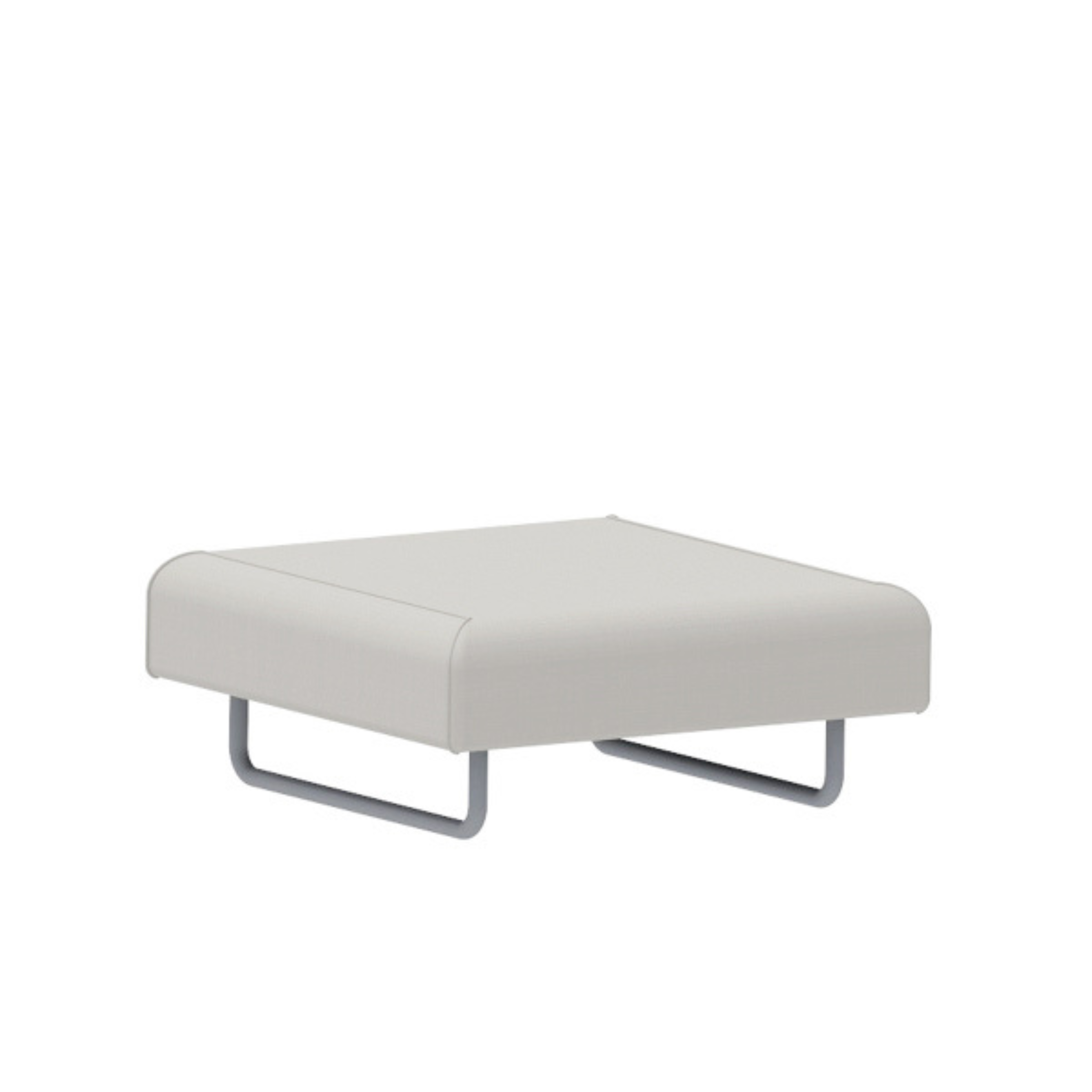 Single padded sofa module "Santa Fe" in metal for garden, 90x90 cm, 70 cm high