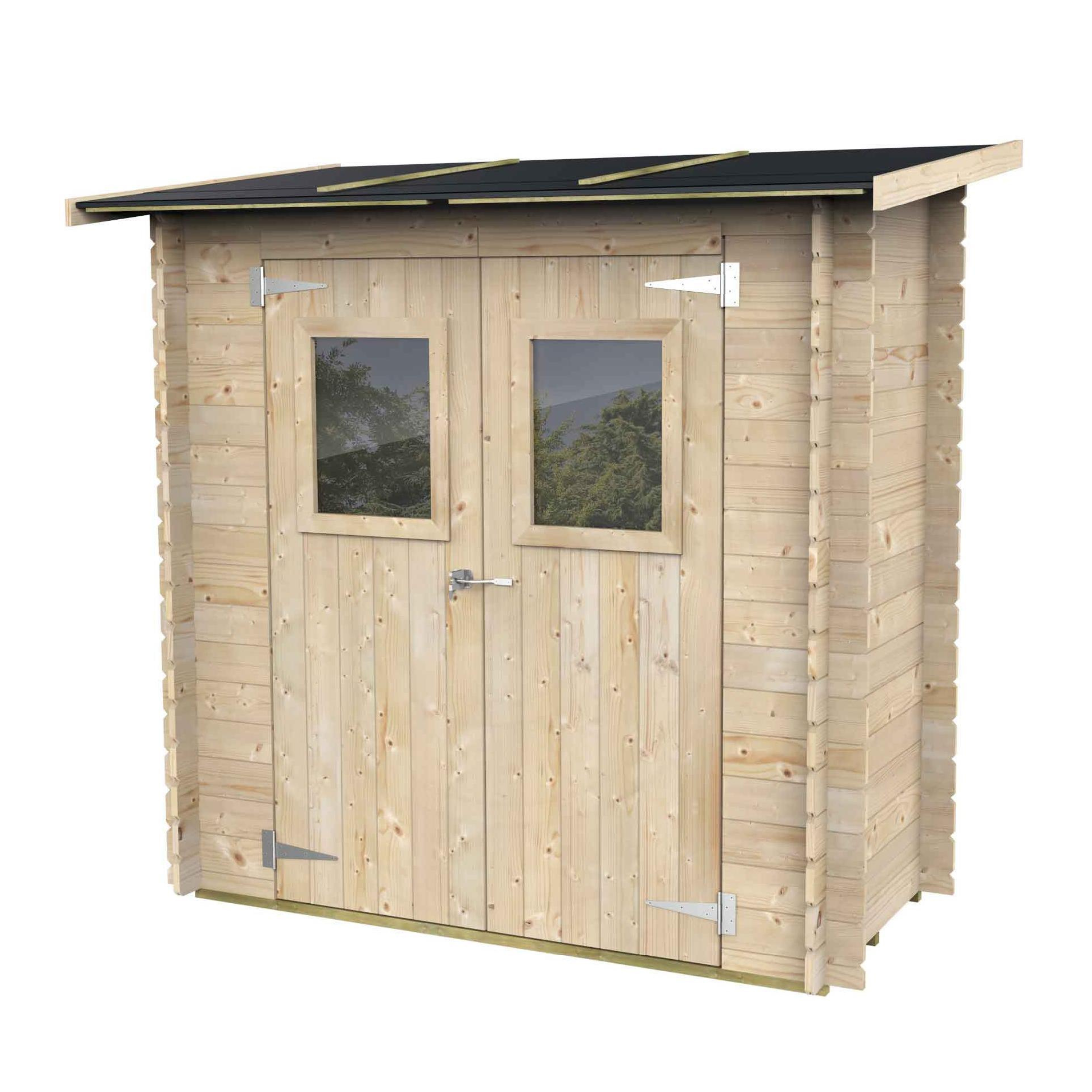 "Hobby" wooden garden house, single-pitched, 198x98 cm, 197 cm high, double-windowed door