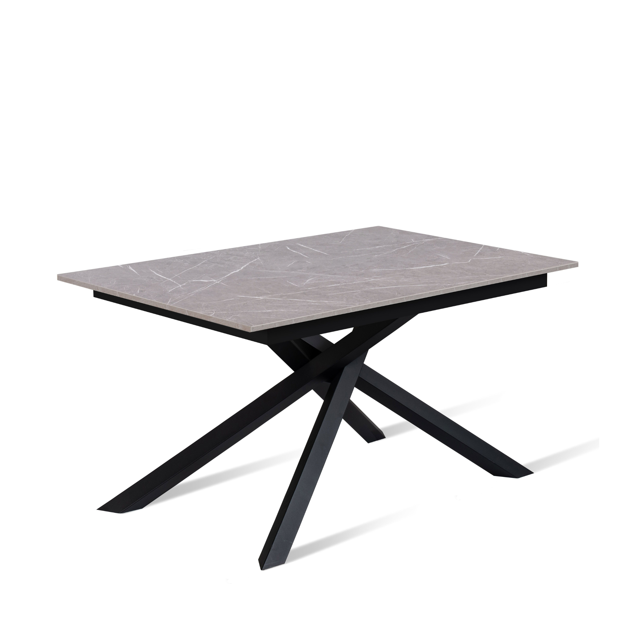 Mesa extensible moderna "Atene" con tablero de melamina y patas de metal pintado