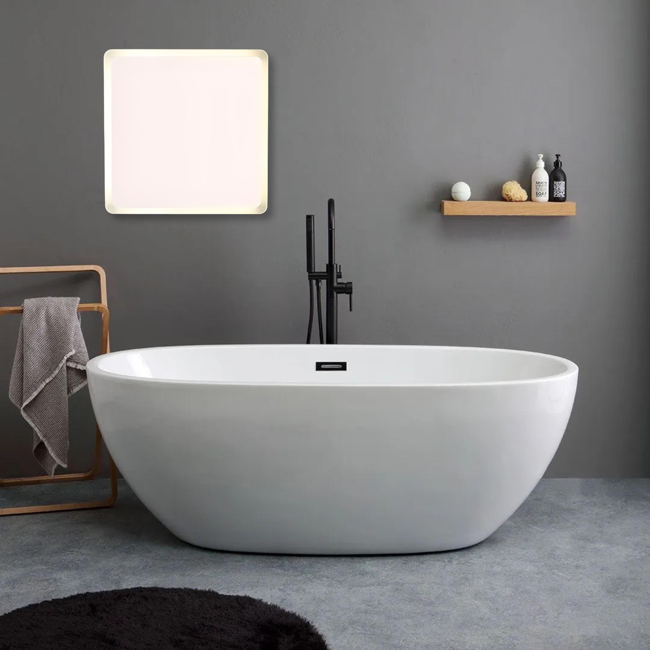 Dallas Rounded LED Bathroom Mirror with Illuminated Frame