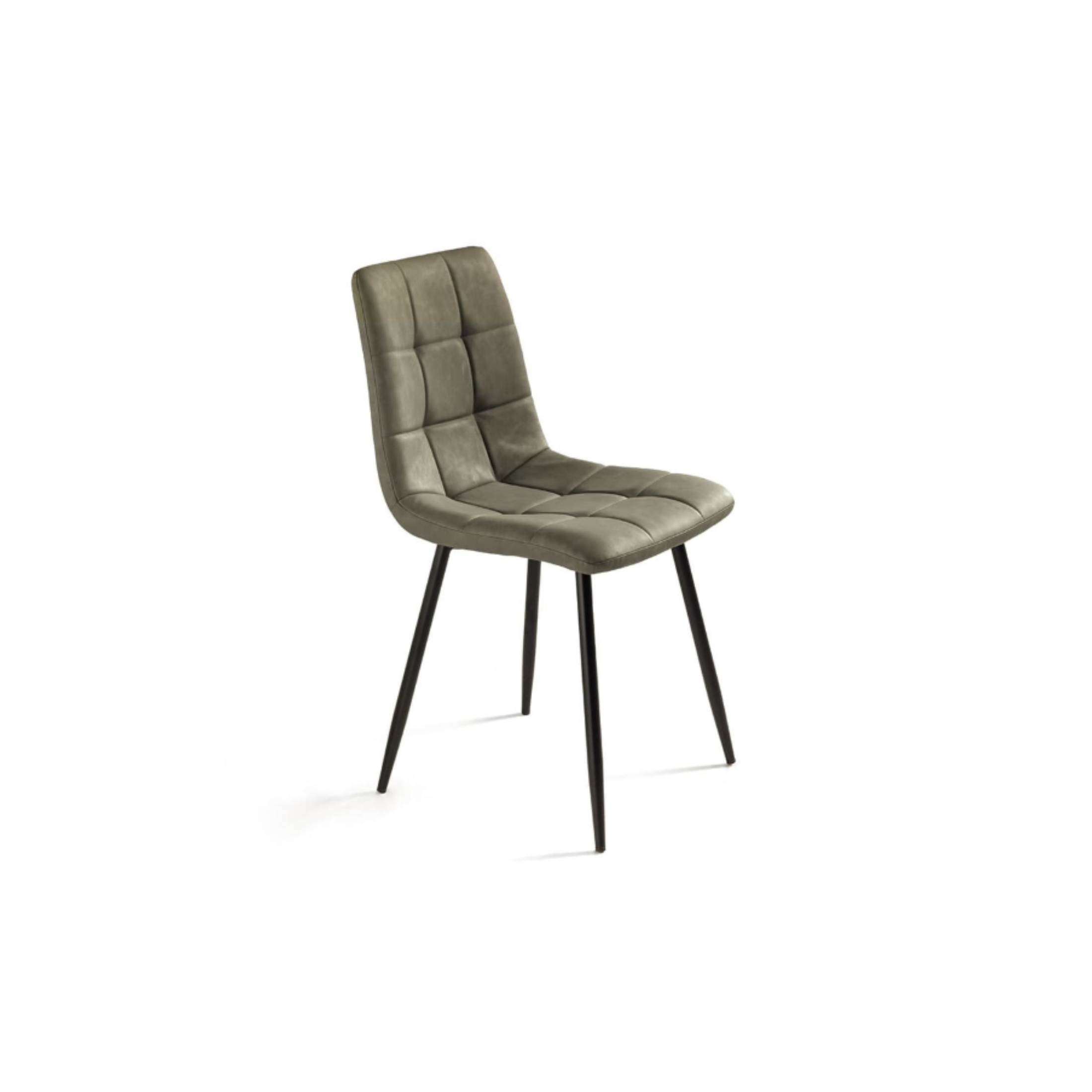 Set of modern "Siviglia" chairs, painted metal frame, soft-touch eco-leather seat.