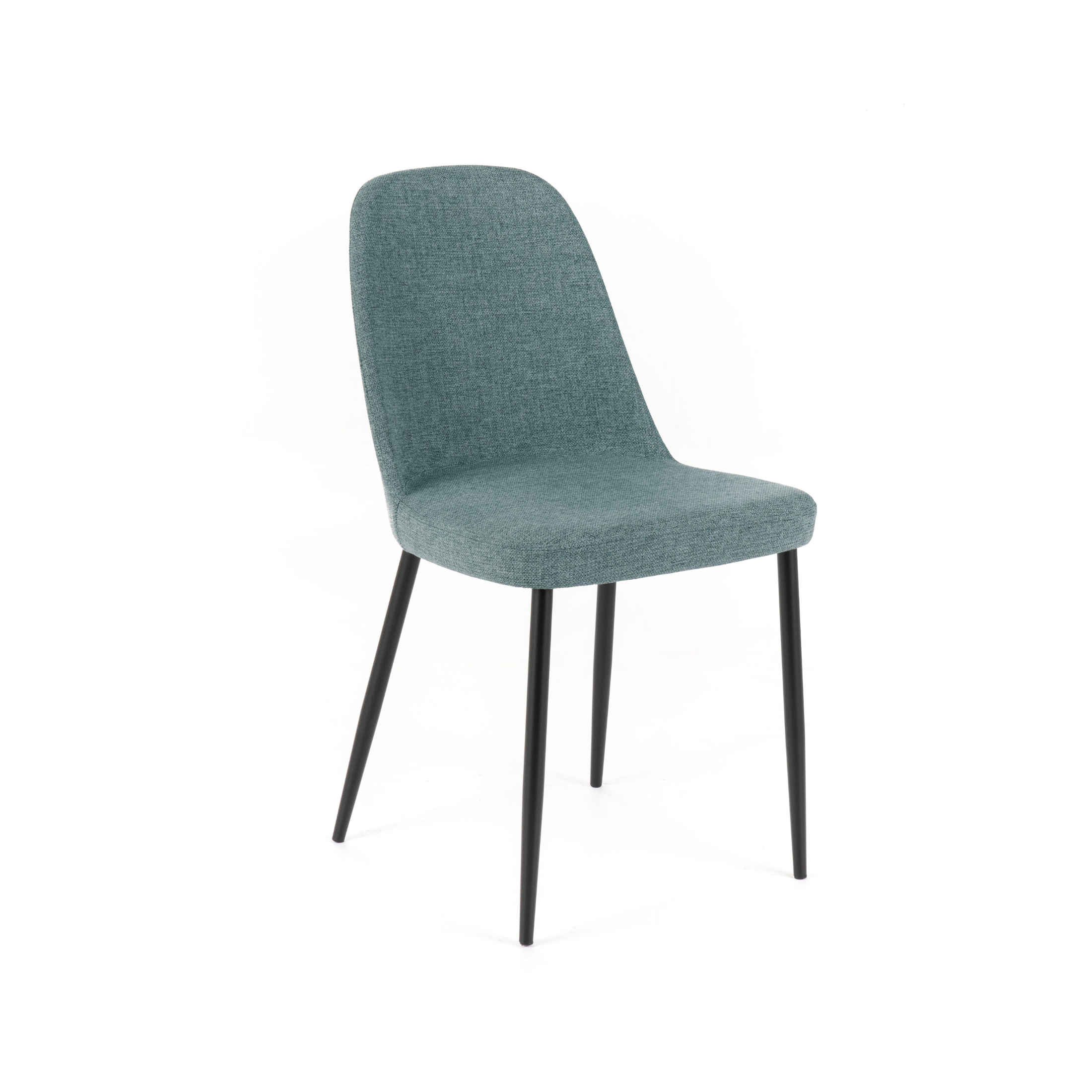 Set of modern "Giglio" fabric chairs with painted metal legs, 46x55 cm, 85 cm high