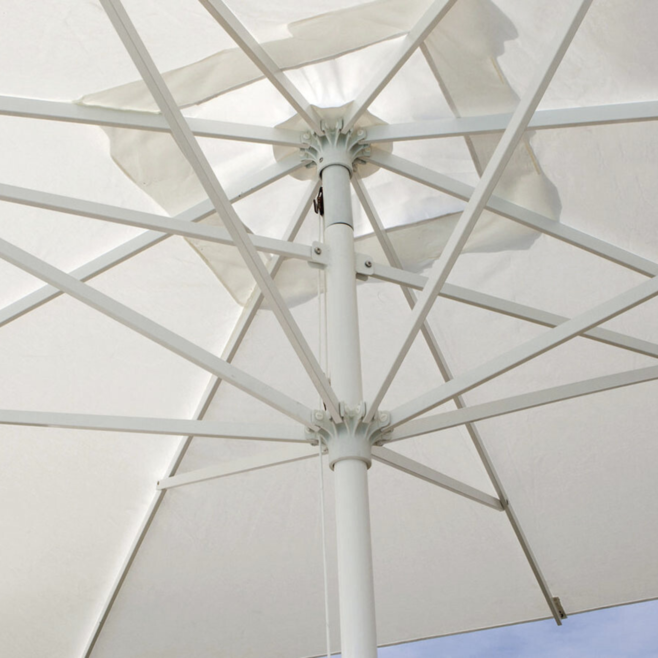 Modern garden umbrella "Facility Classic" with white telescopic central pole