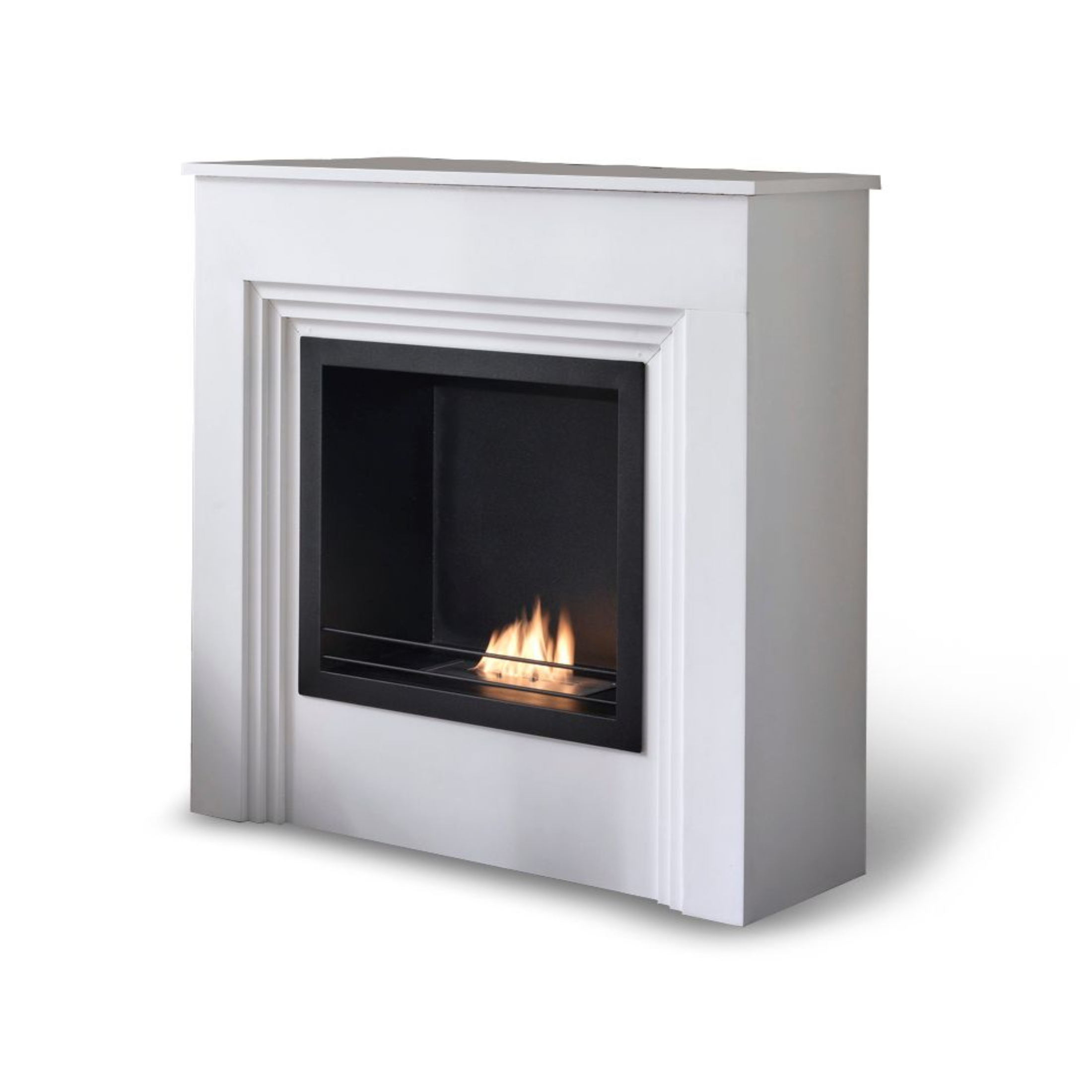 "Lily" floor-standing bioethanol fireplace in painted metal, 96x35 cm, 96h