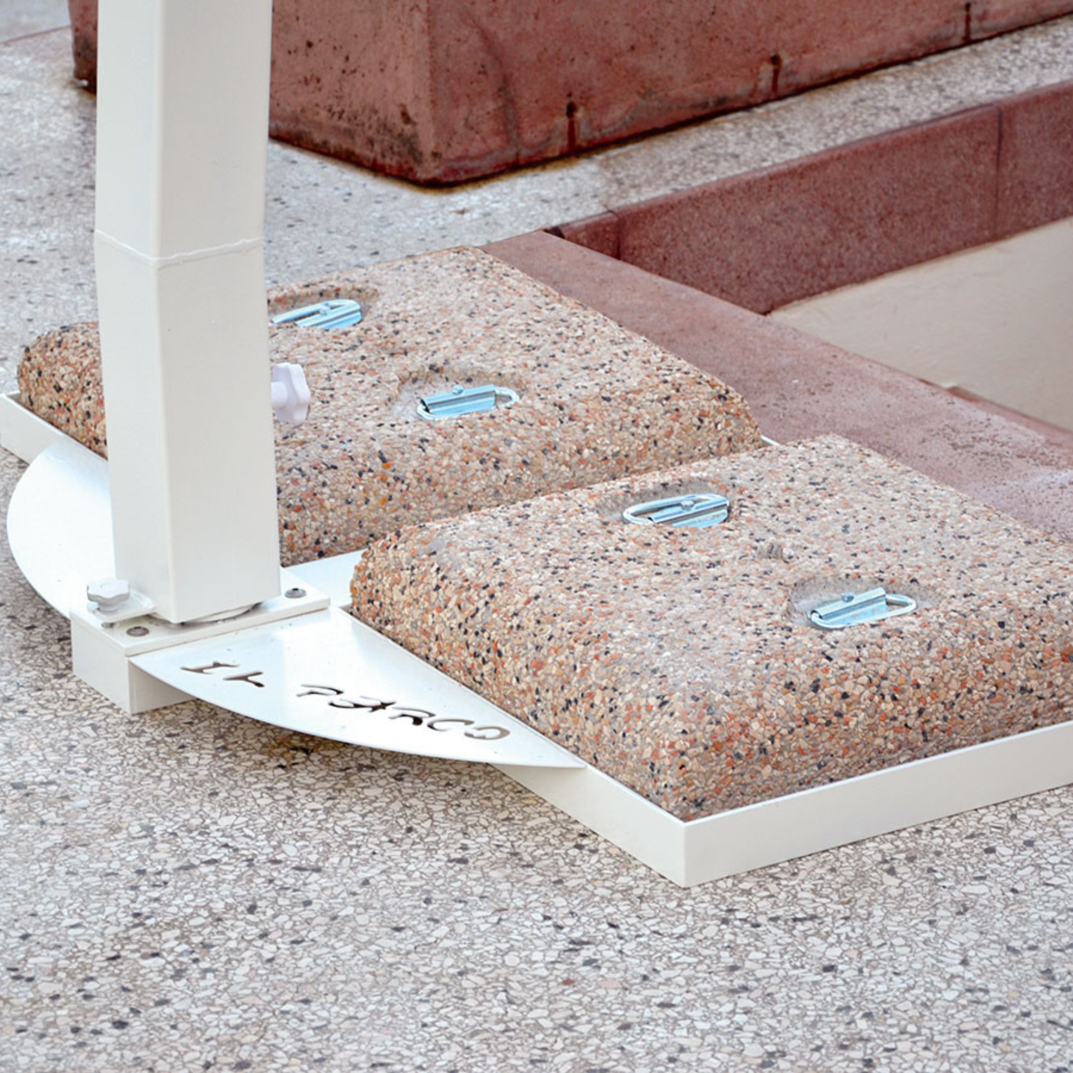 Modern "Deluxe Classic" fixed umbrella with rotating side pole