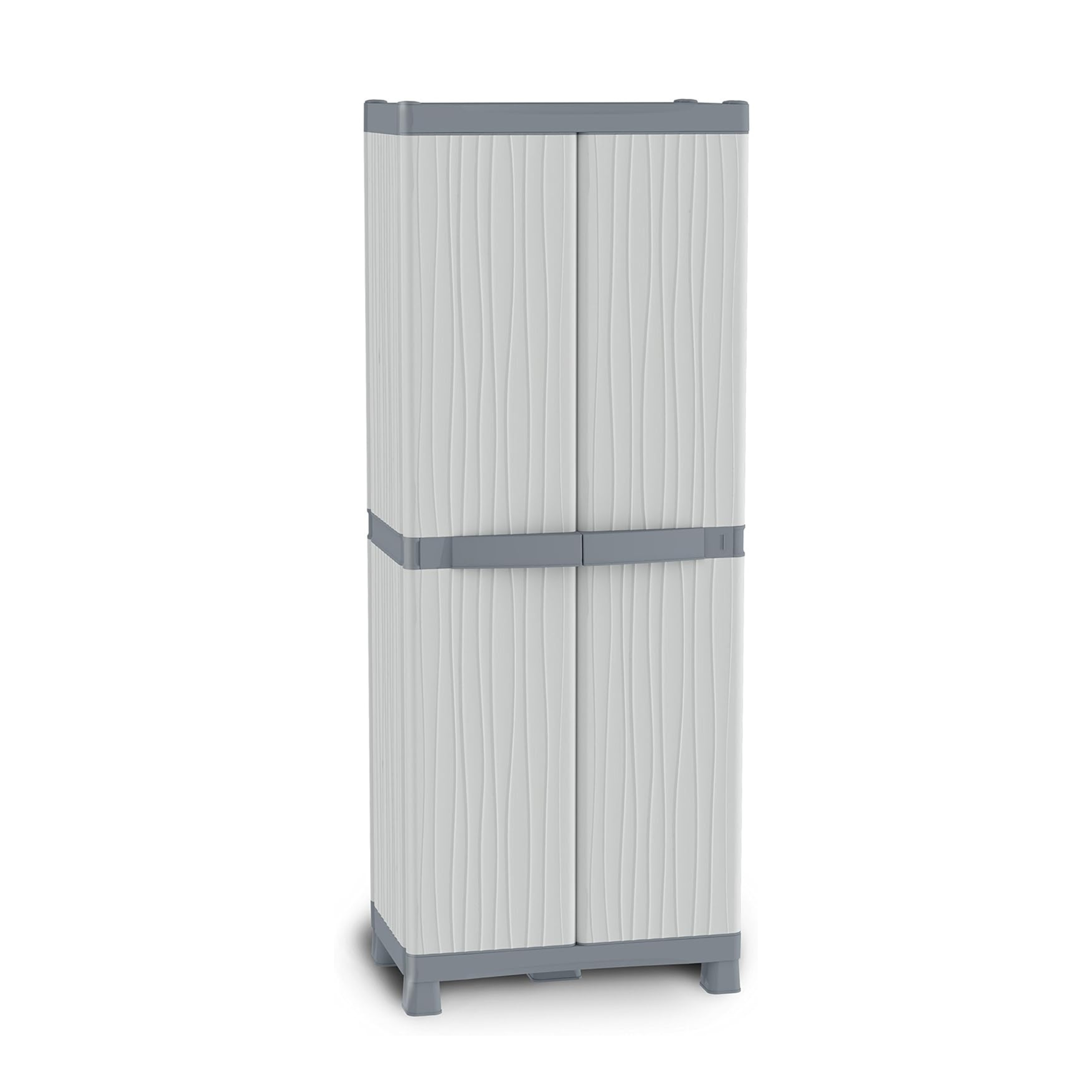 "Wolk" plastic storage cabinet with 2 doors, broom holder, 74x44 cm, 181h