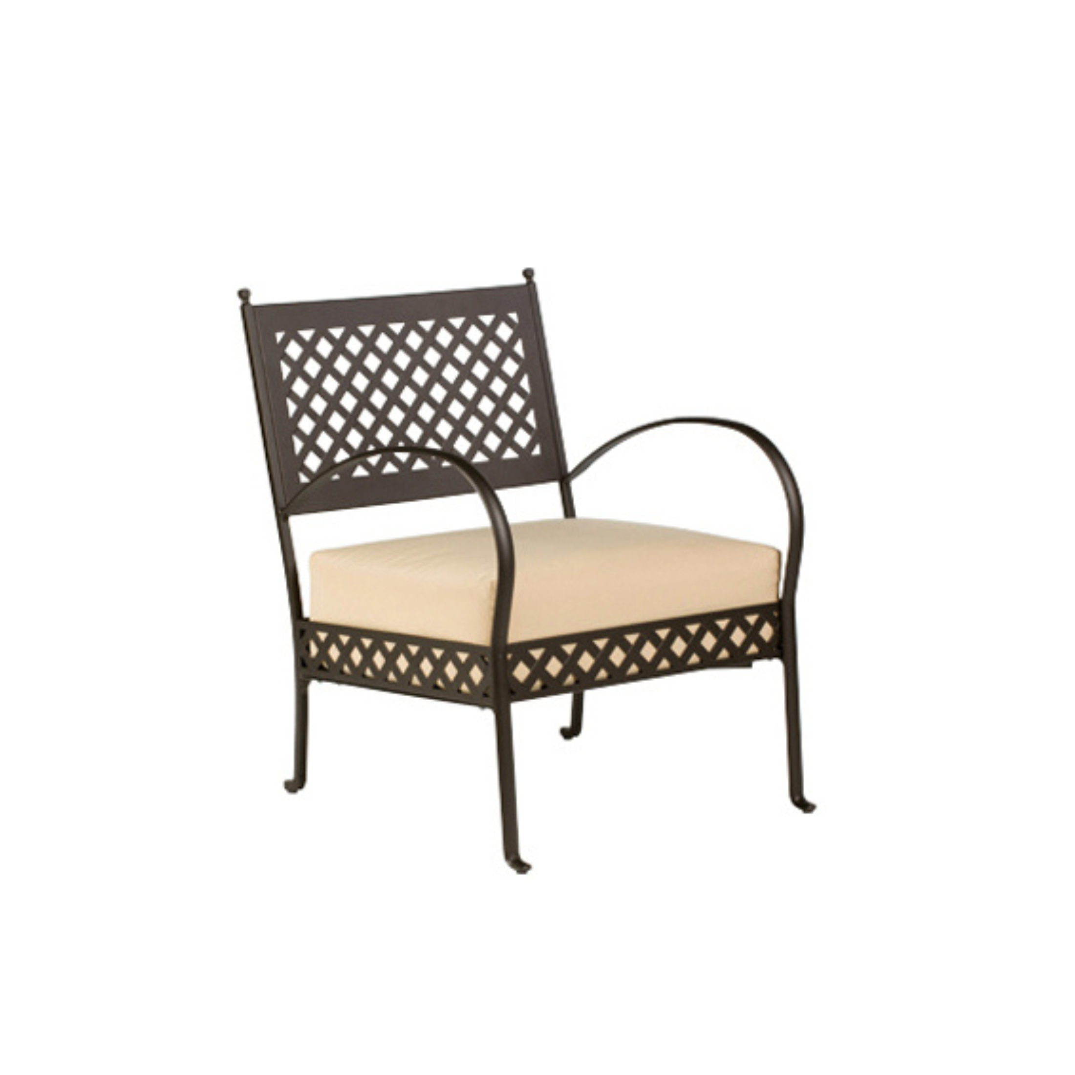 Low metal garden armchair "Springtime" lounge chair cm 64.5x75 83h