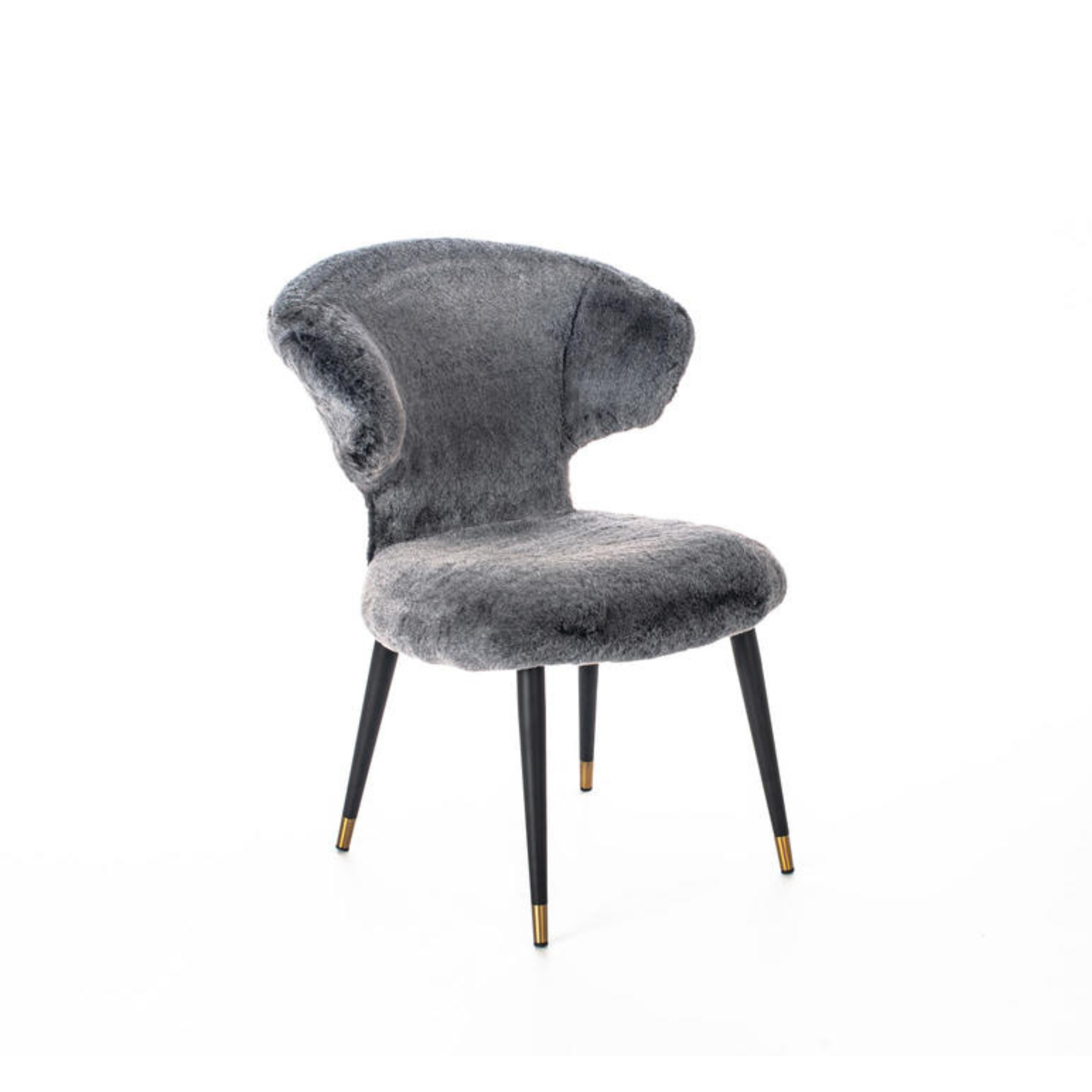 Sillón "Elena" tapizado en piel sintética con patas de metal, 66x64 cm, 87h