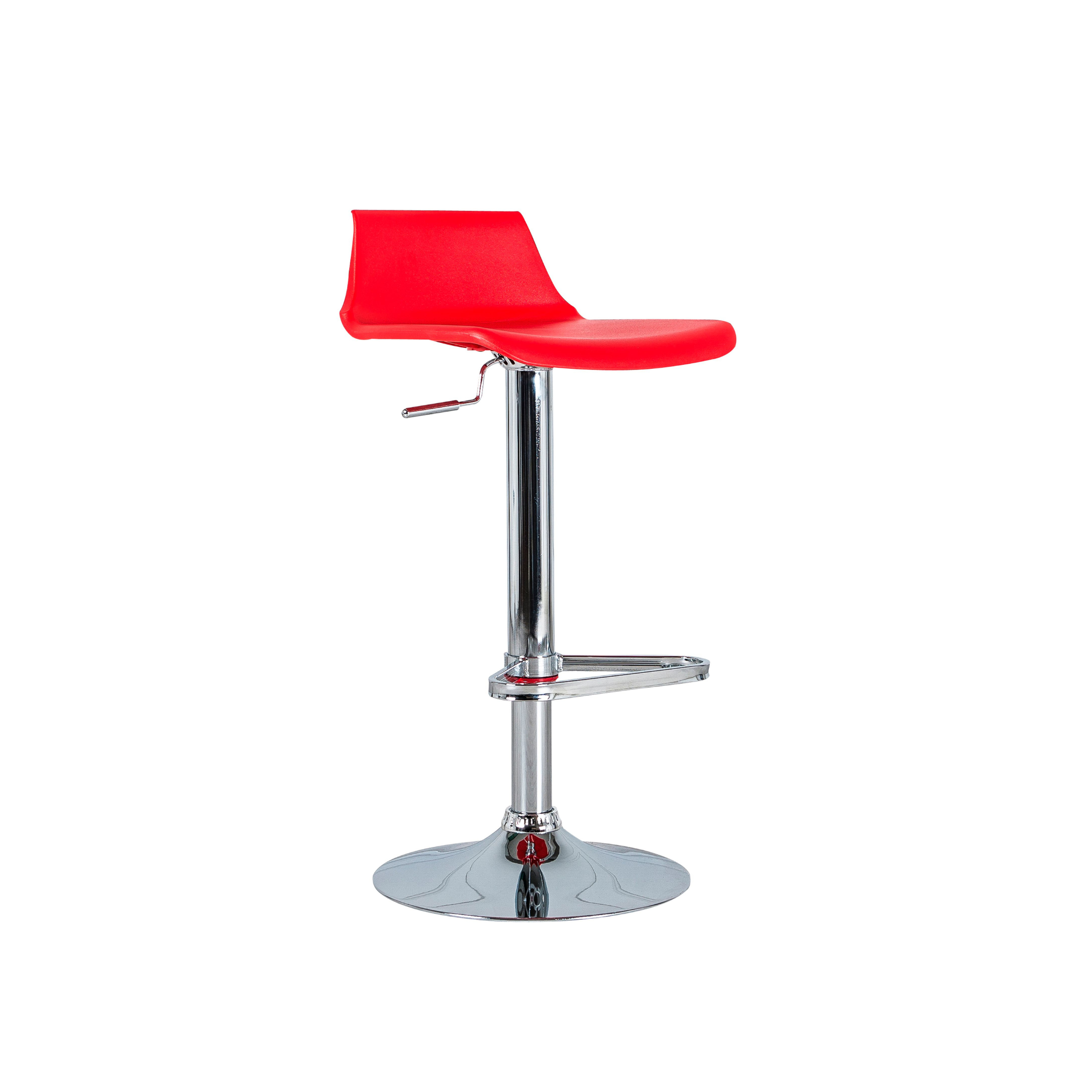 Set of "Henri" high stools in polypropylene with gas lift and footrest, 41x39 cm, 72h