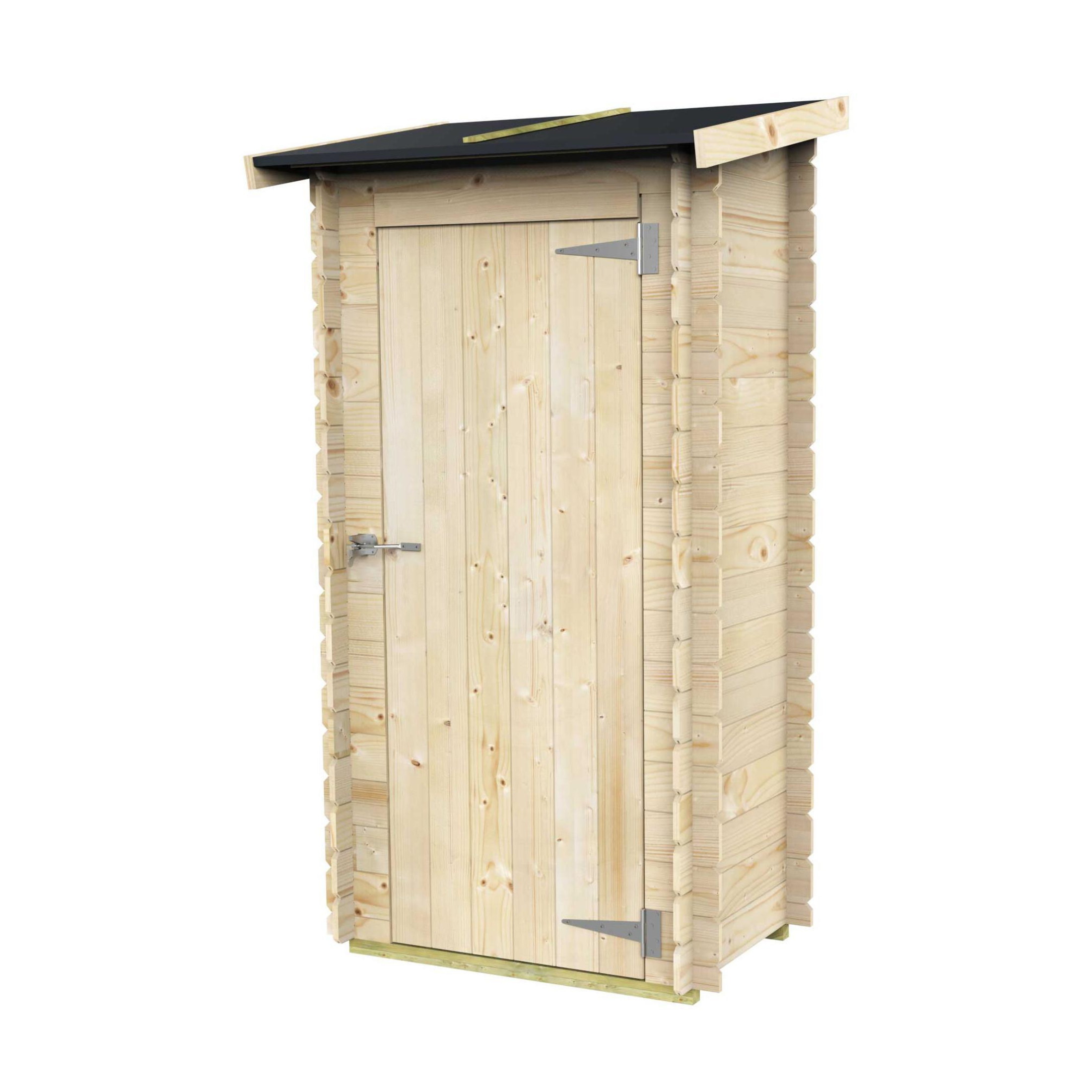 "Arturo" wooden garden shed with single swing door, 98x64 cm, 188 cm high
