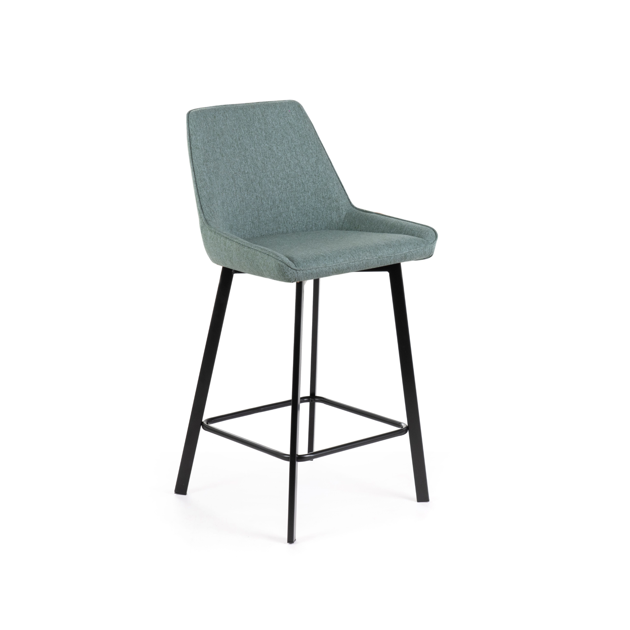 Set of "Fox" high stools in padded fabric with footrest cm 44x50 94h