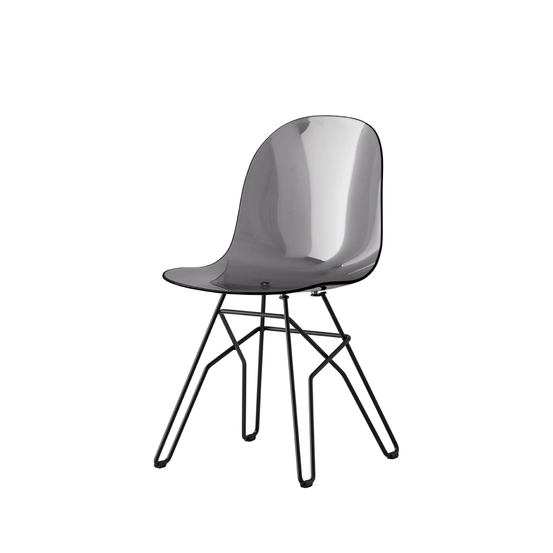 "Academy" modern living room chair set with transparent polycarbonate seat