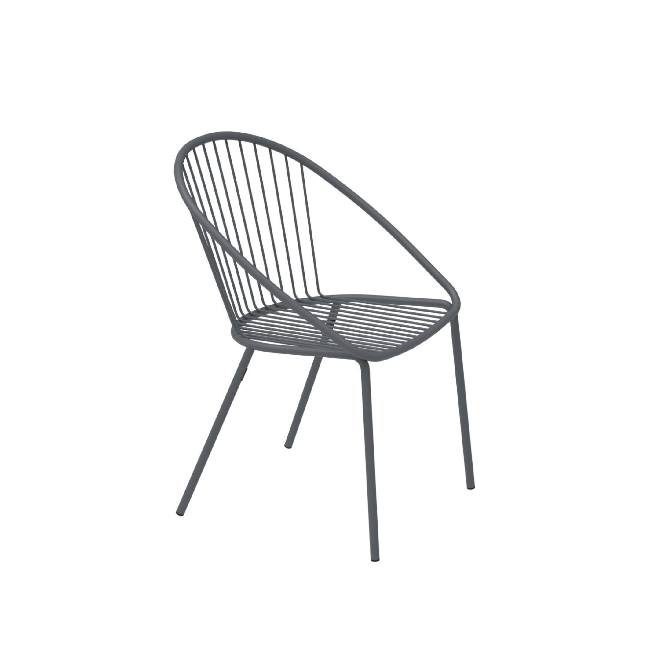Set of stackable garden chairs "Aria5" in galvanized metal 57x58 cm 83h