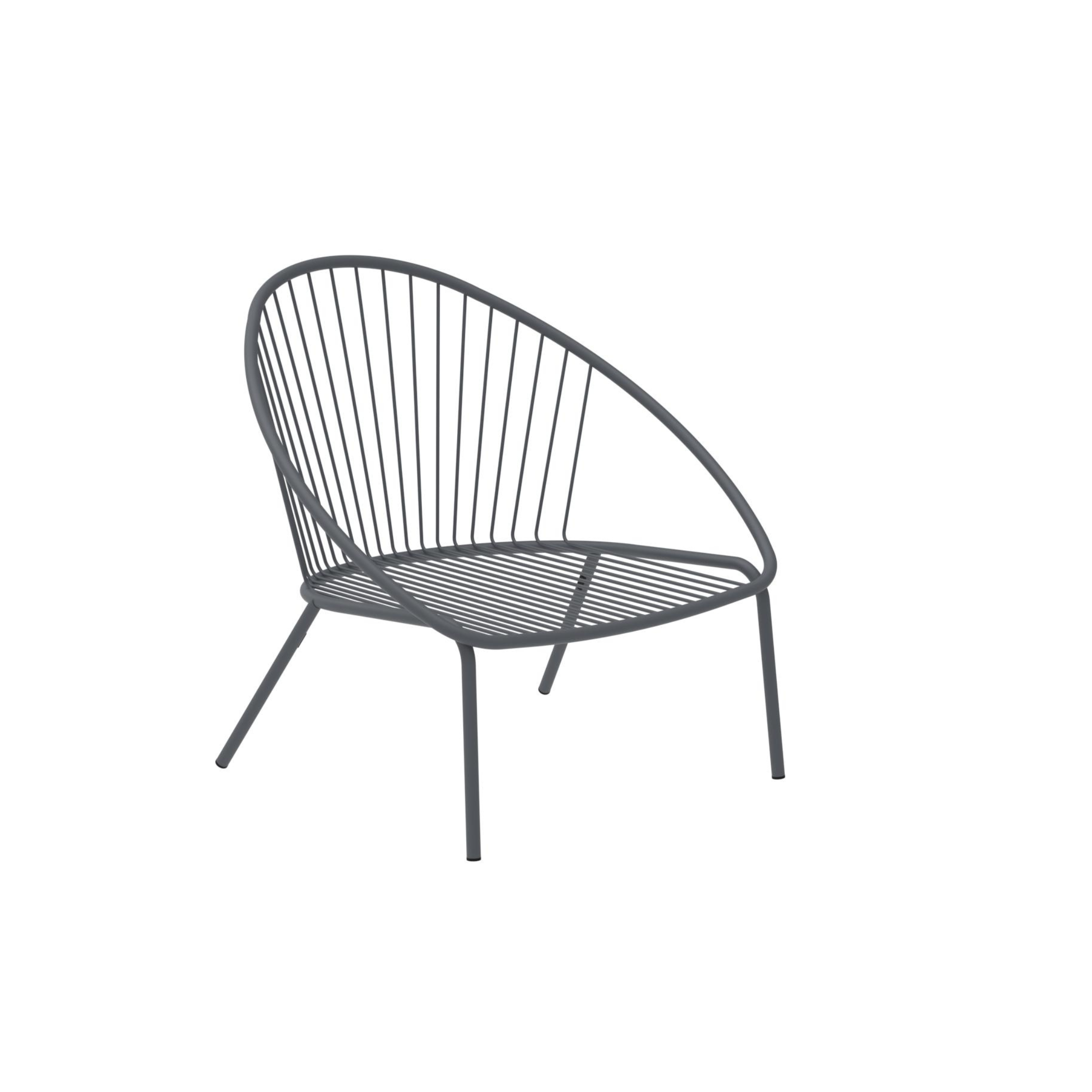 "Aria" low metal garden armchair, stackable lounge chair, 82x86 cm, 87 cm high