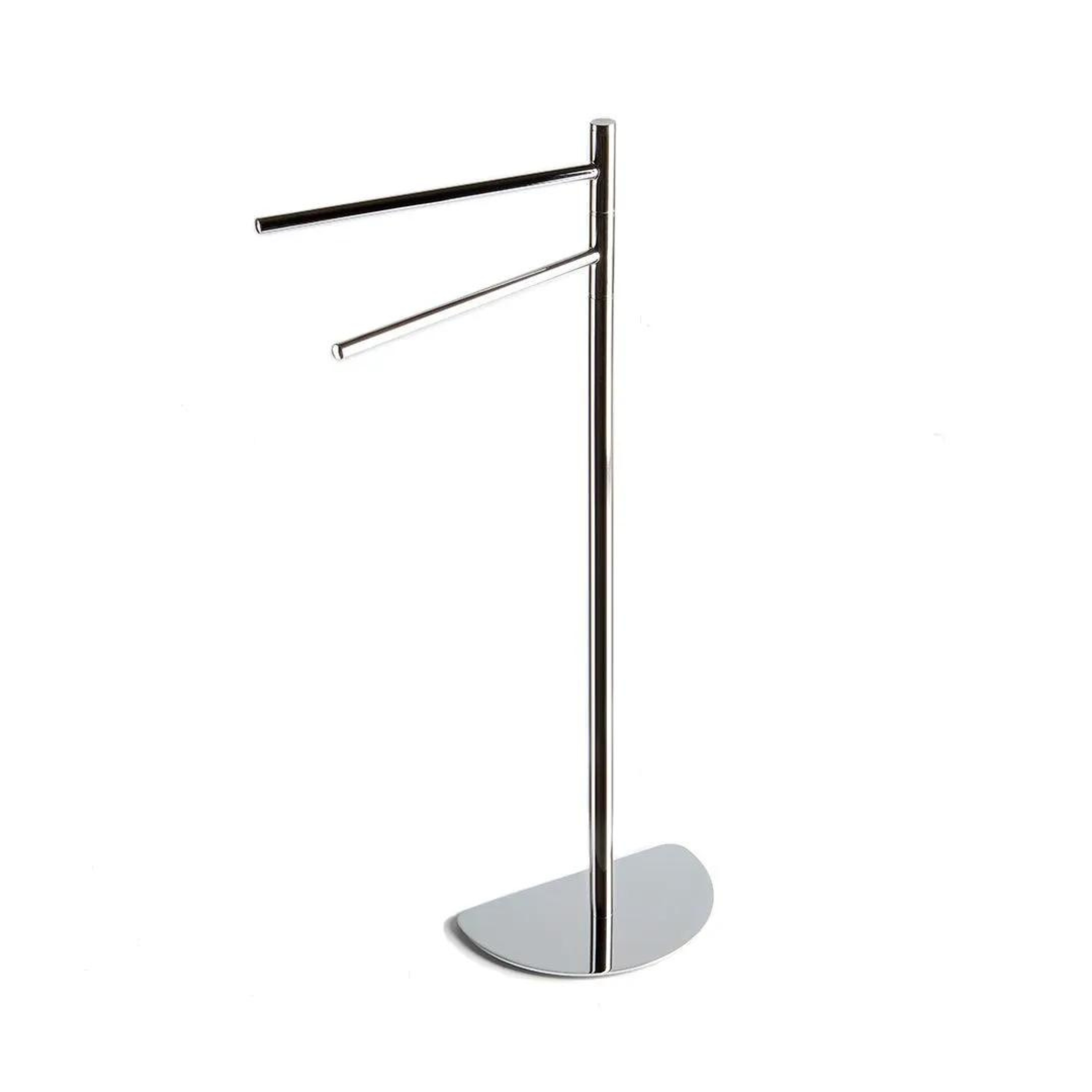 "Clara" metal towel holder with two arms and a half-moon base