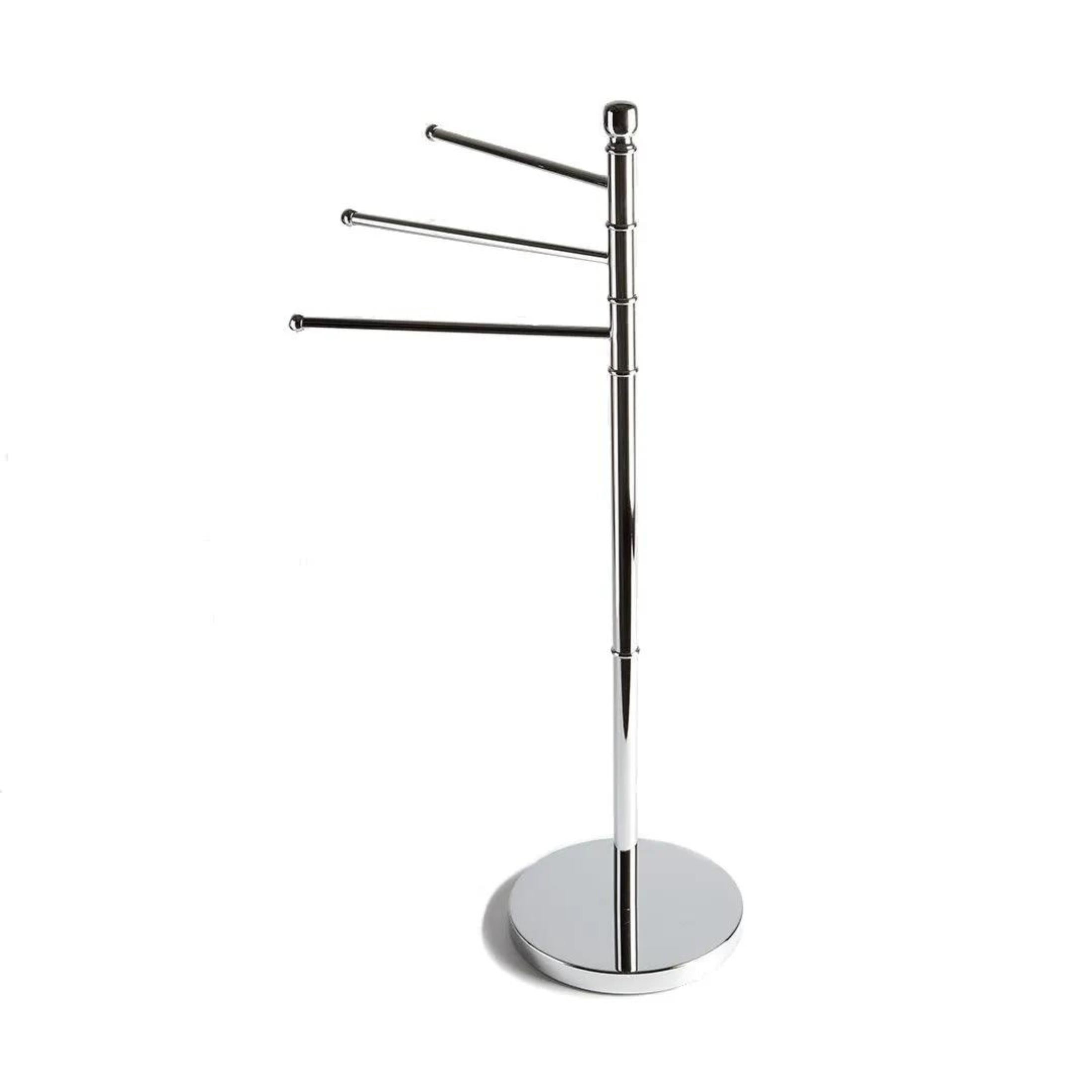 "Matthias" chrome-plated steel floor lamp with 3 towel holders