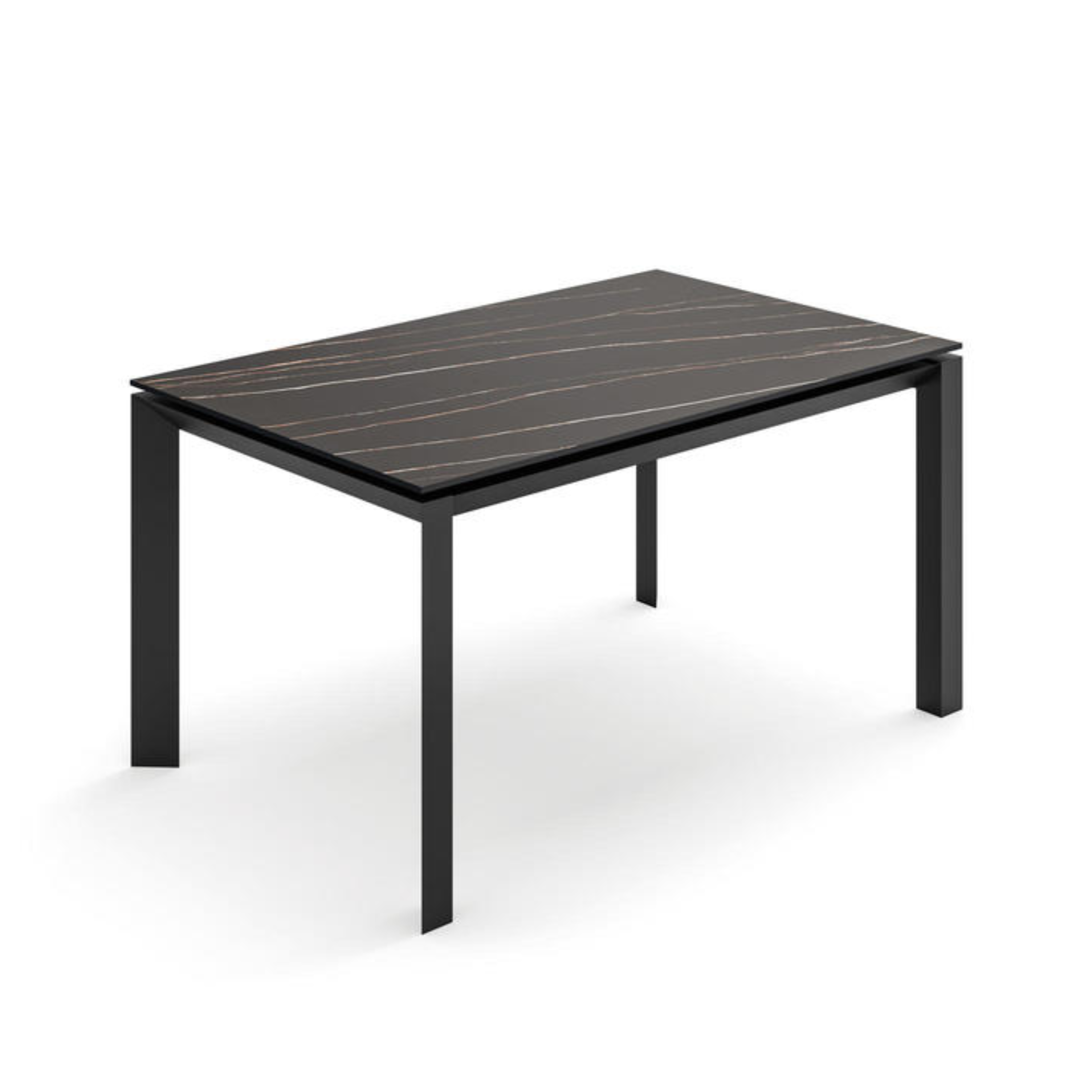 Modern extendable table "Filo 24" ceramic top aluminum legs cm 140/220x90 75h