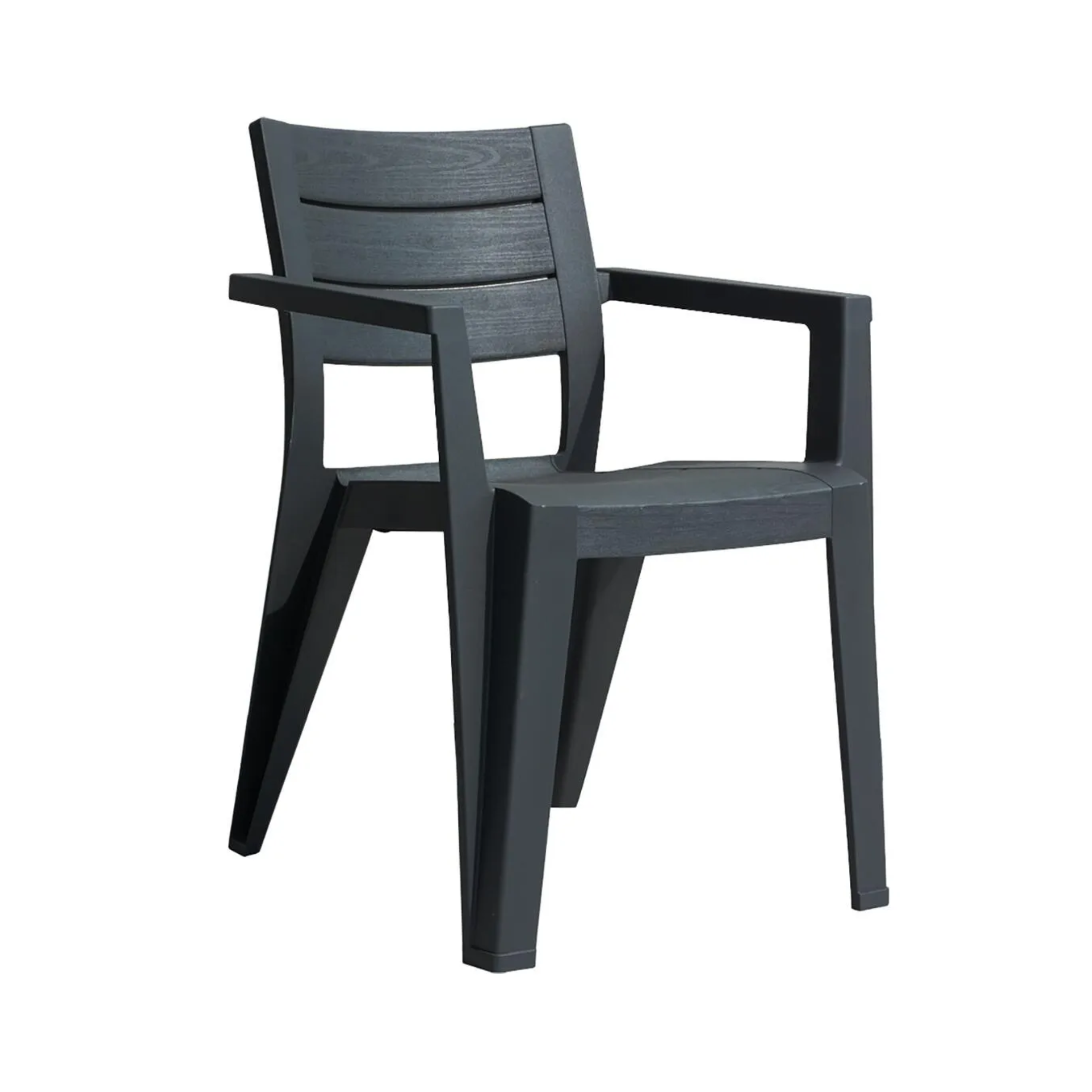 Set of 6 "Helena" garden chairs with stackable polypropylene armrests, 61.5x58.5 cm, 79h