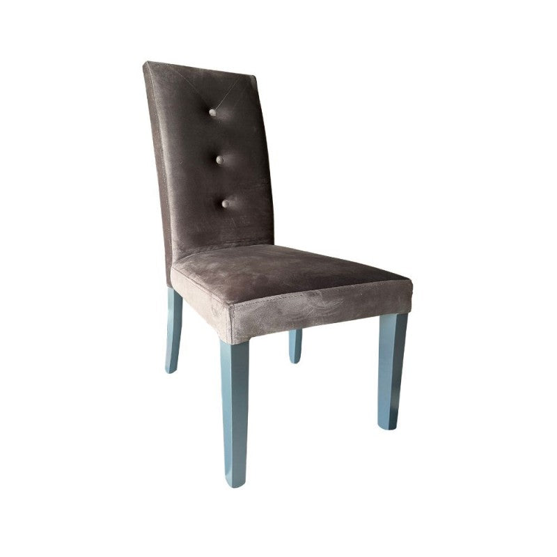 Set of "Montecarlo" dining chairs upholstered in velvet with 3 buttons cm 47x46 101h