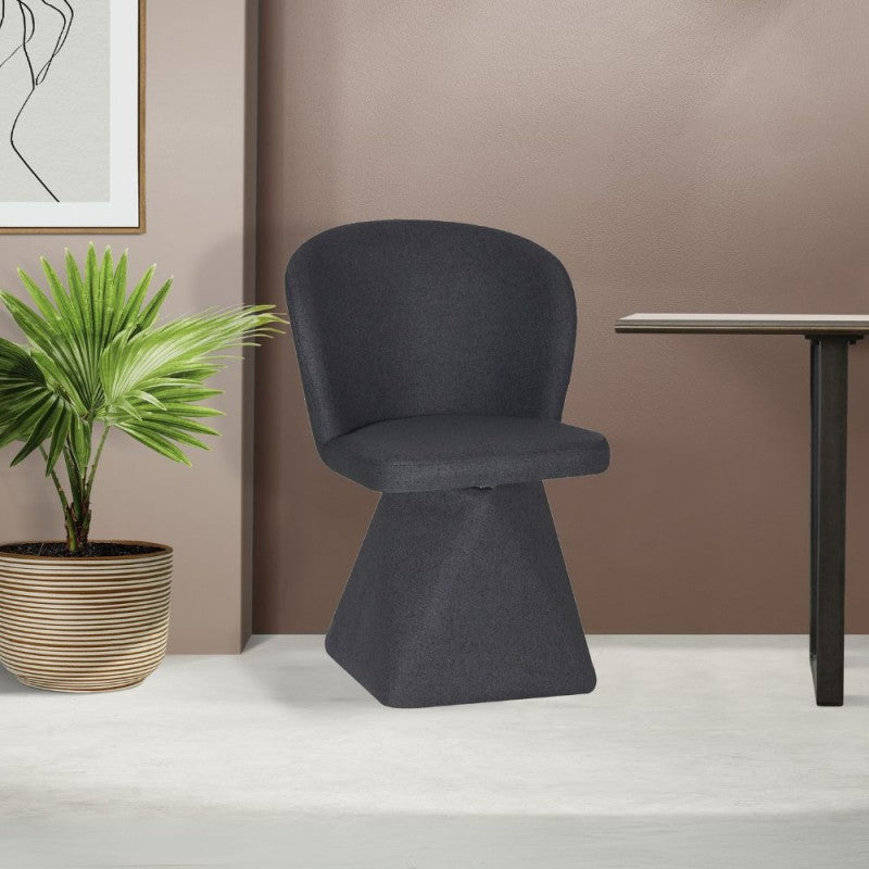 Set of swivel dining chairs "Piyan" upholstered in dark grey fabric cm 55x58 80h