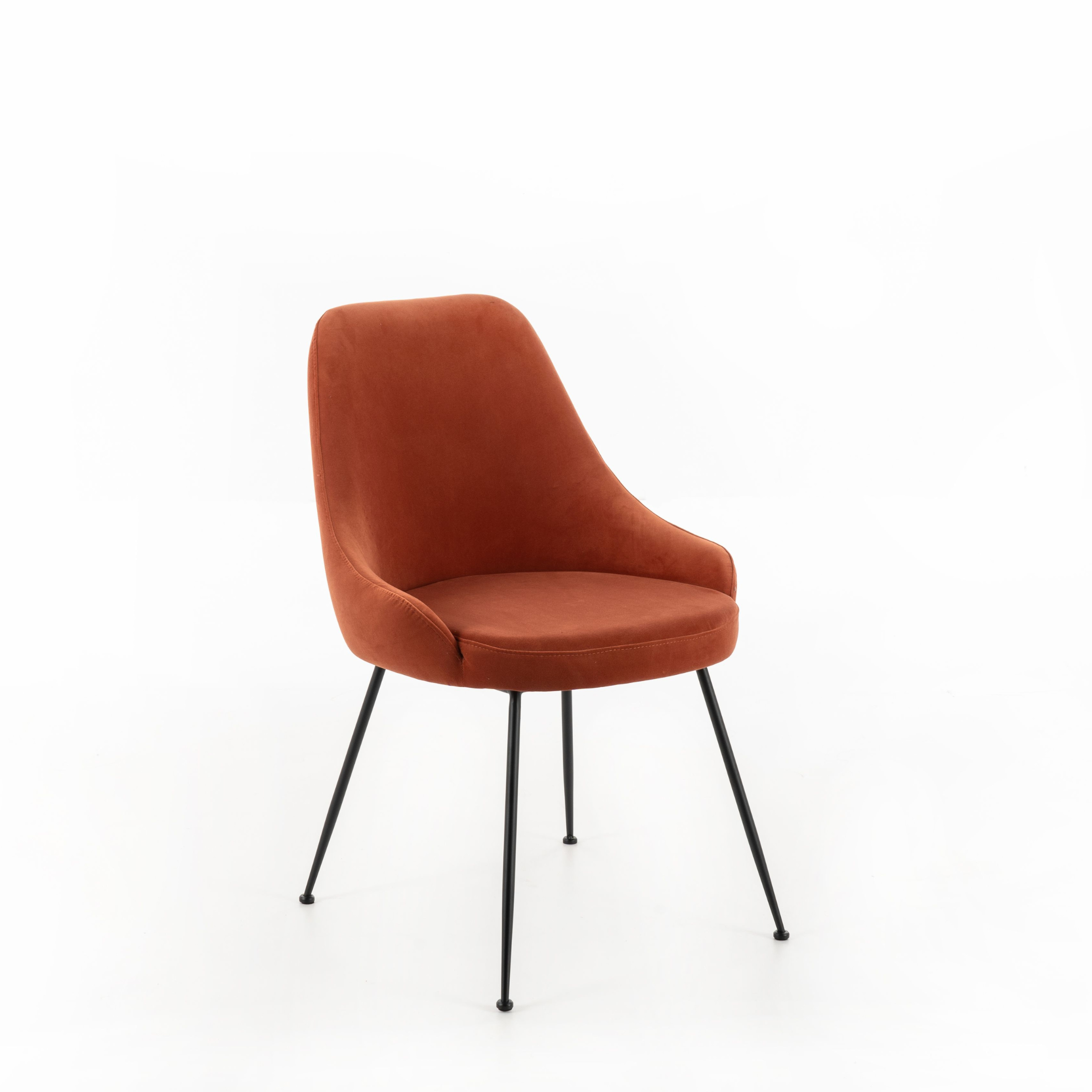 Modern padded chair "Alyssa" velvet effect cm 49.5x48.5 80h