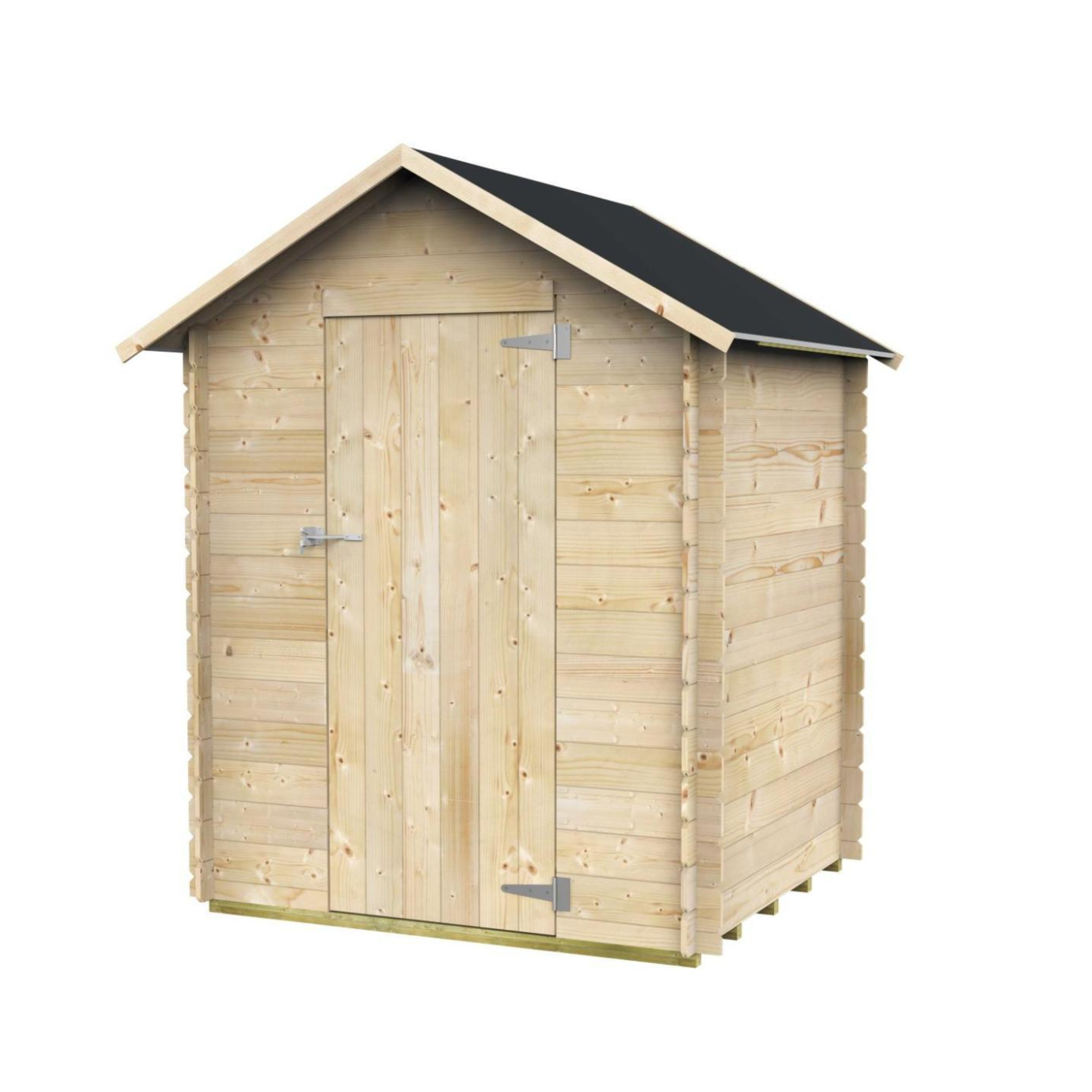 "Marcella" wooden garden shed with single blind hinged door, 146x130 cm, 185 cm high