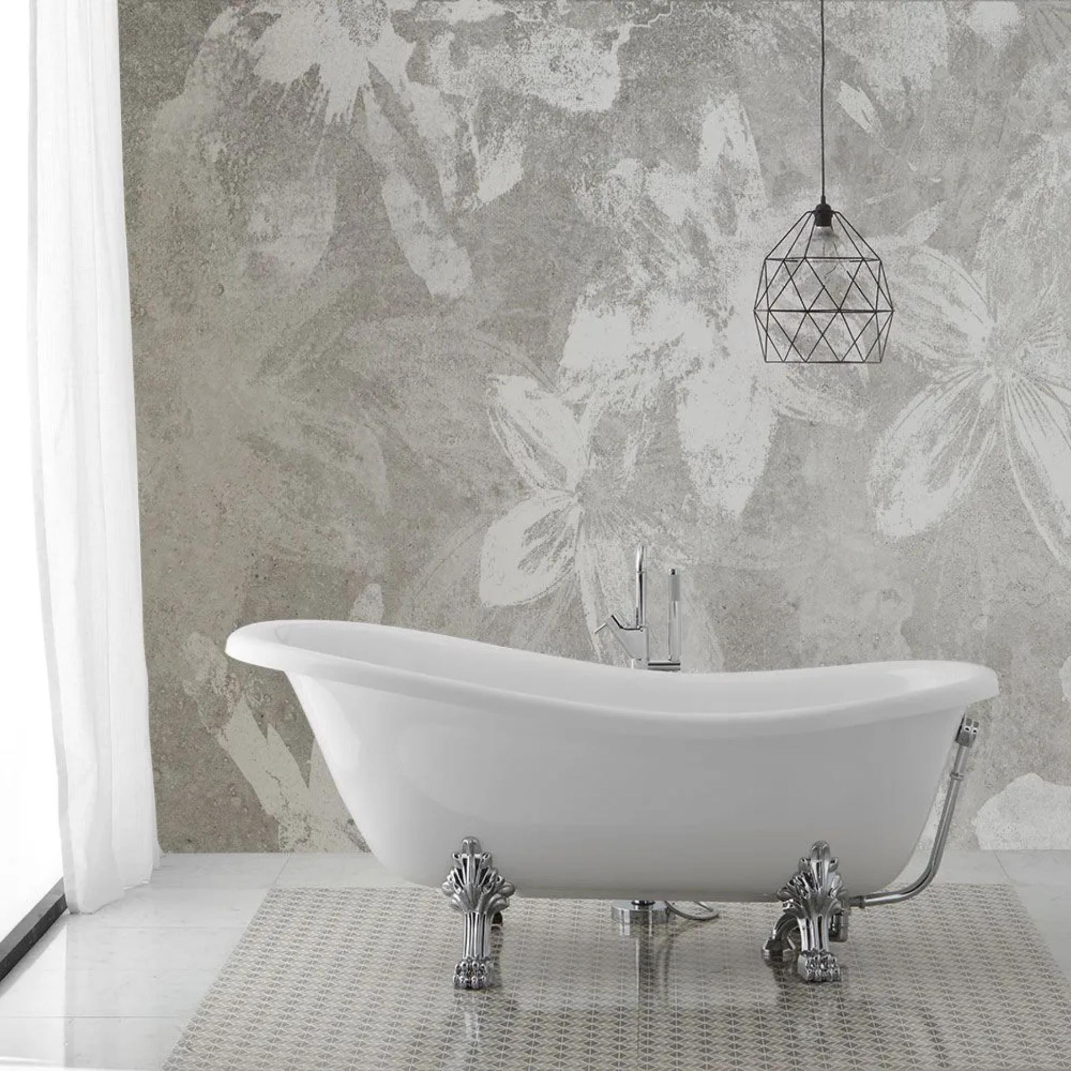 Classic freestanding bathtub "Romanza" in recomposed marble 168x76 cm 55h