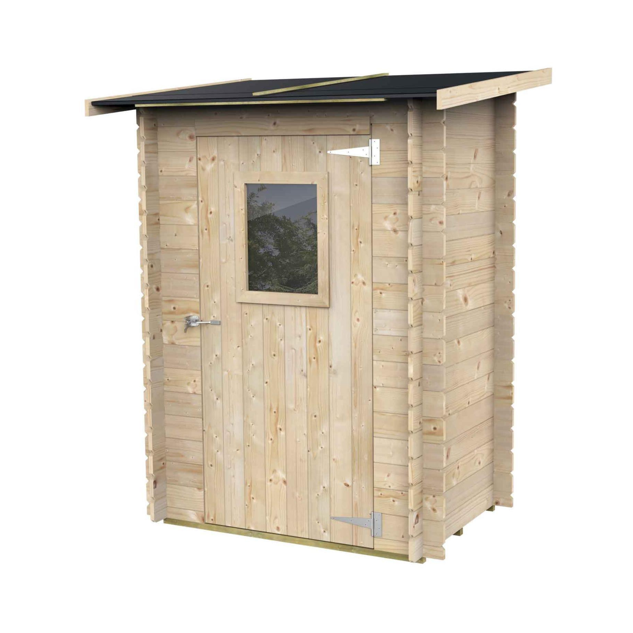 "Hobby" wooden garden house, single-pitched, 146x98 cm, 197 cm high, single door with window