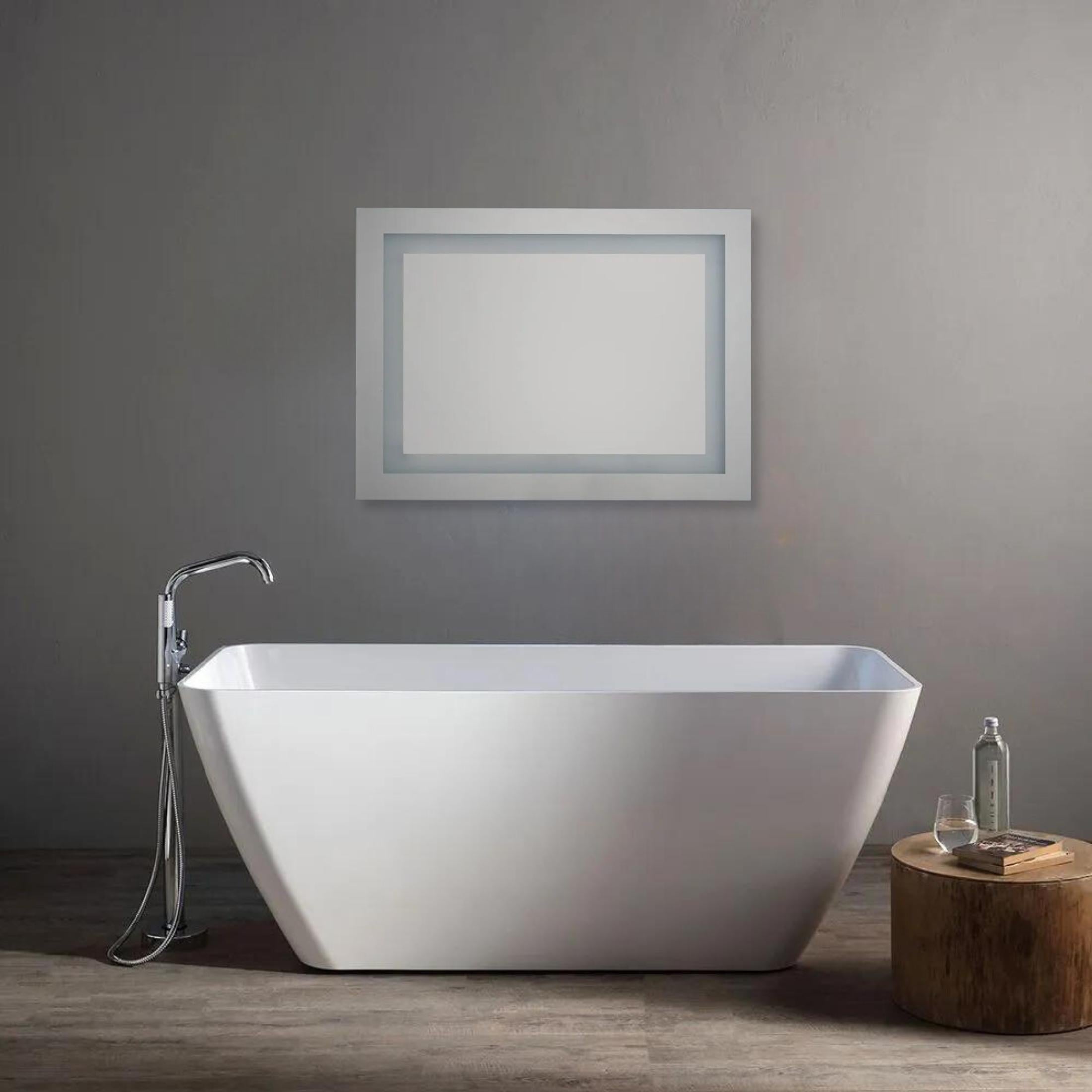 Reversible rectangular LED mirror "Serena" with touch switch