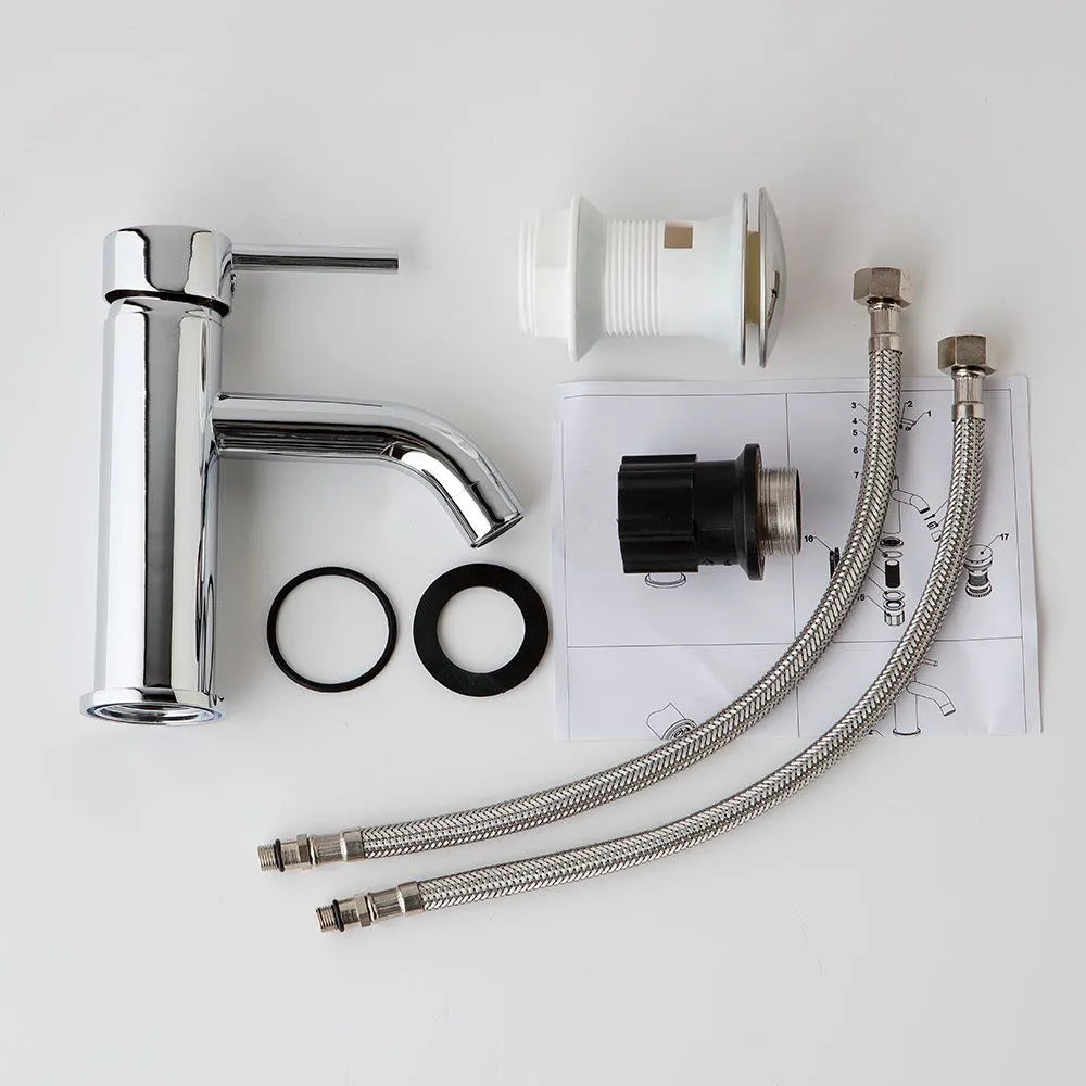 "Lyranor" single-hole mixer tap for bathroom sink in chromed brass