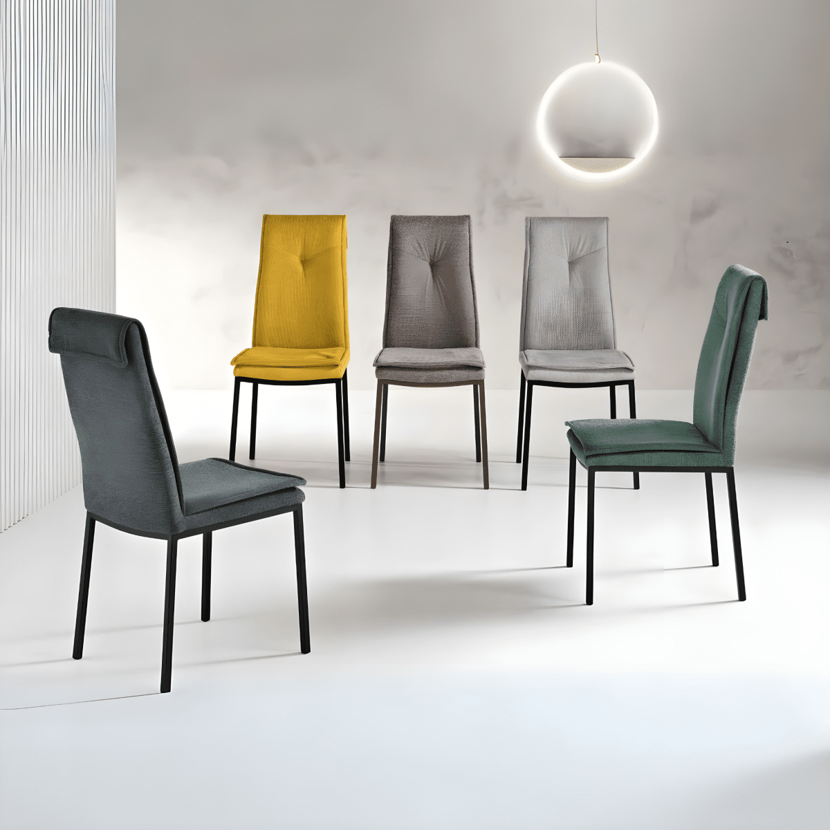 Set di sedie da pranzo "Lymba" imbottite con struttura in metallo cm 45x60 98h - MondoViro