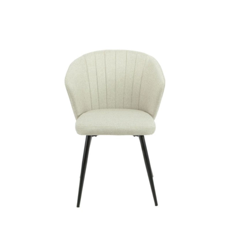 Set of "Krid" dining chairs upholstered in fabric with black metal legs, 44x41 cm, 82h