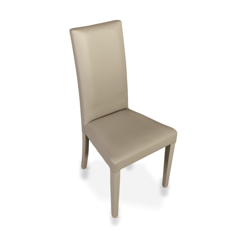 Set of "Nancy" dining chairs upholstered in eco-leather with wooden legs, 47x47 cm, 101h