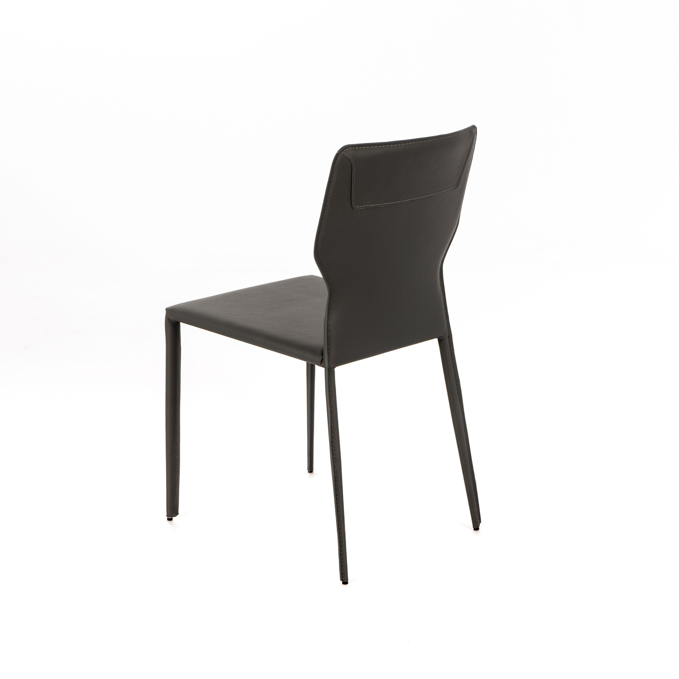 Set of modern "Quito" faux leather chairs with metal legs, 44x56 cm, 86.5 cm high.