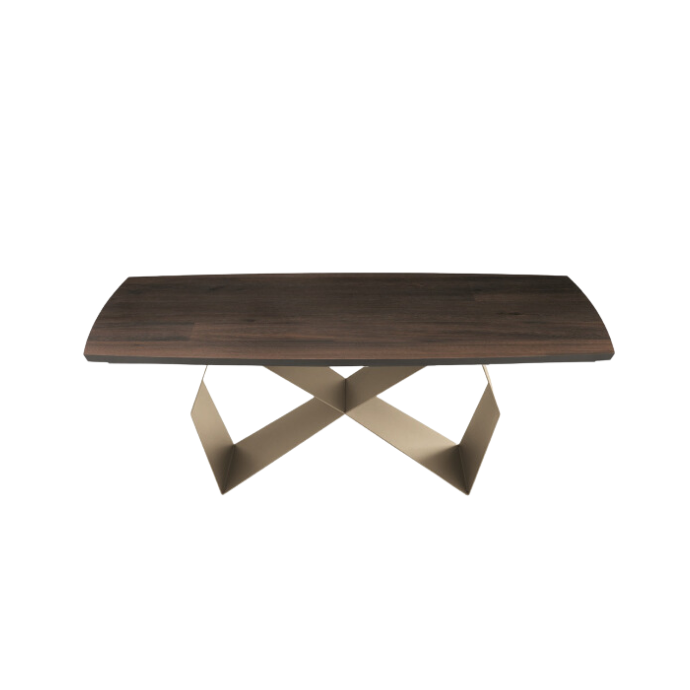 Fixed dining table "Reina" with metal base and oak top 200x100 cm 75h