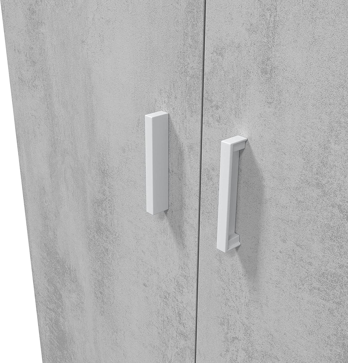 Set armadio alto o basso Multiusos in truciolare finitura cemento mobile per lavanderia