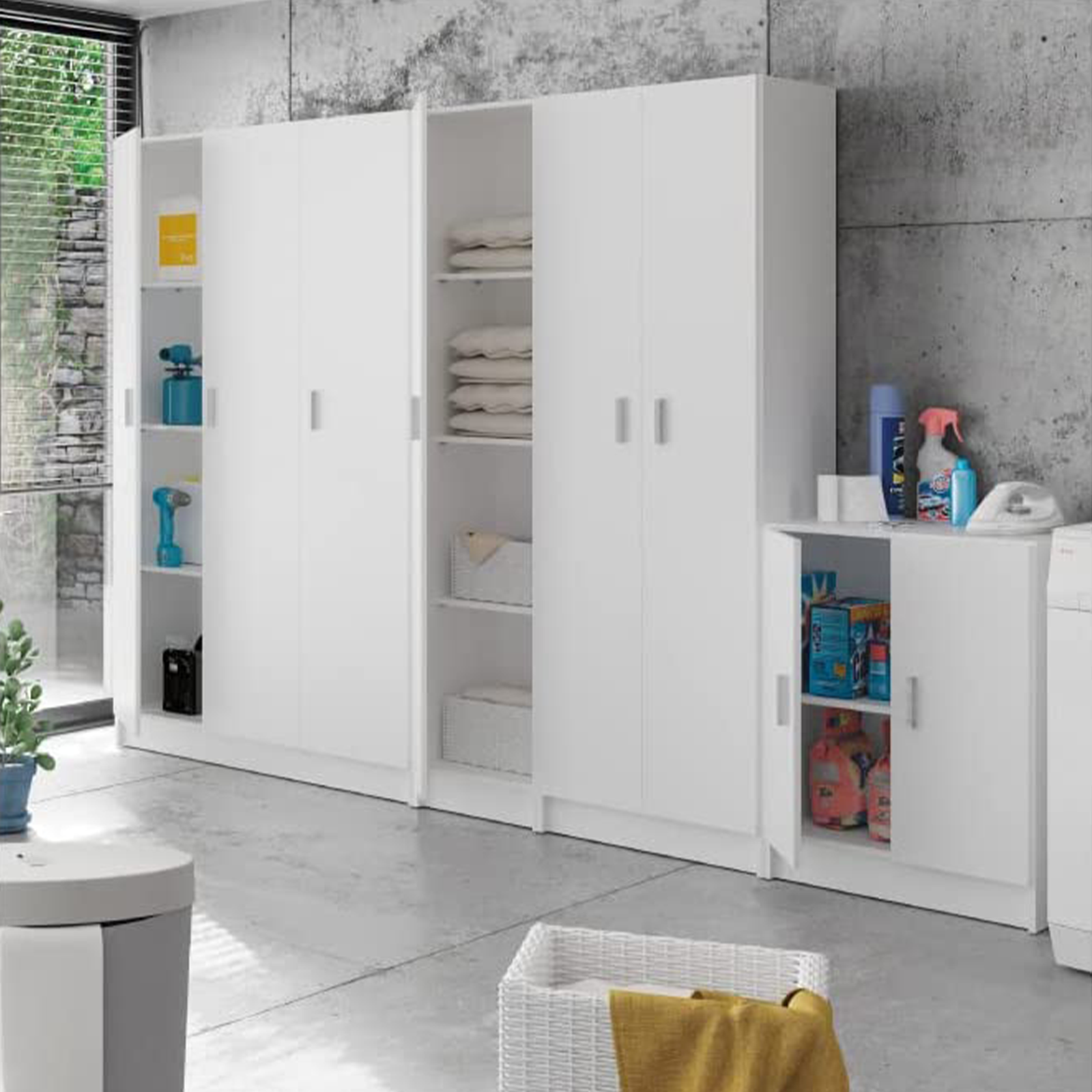 Armadio multiuso bianco tuttopiani o portascope Multiusos mobile in truciolato