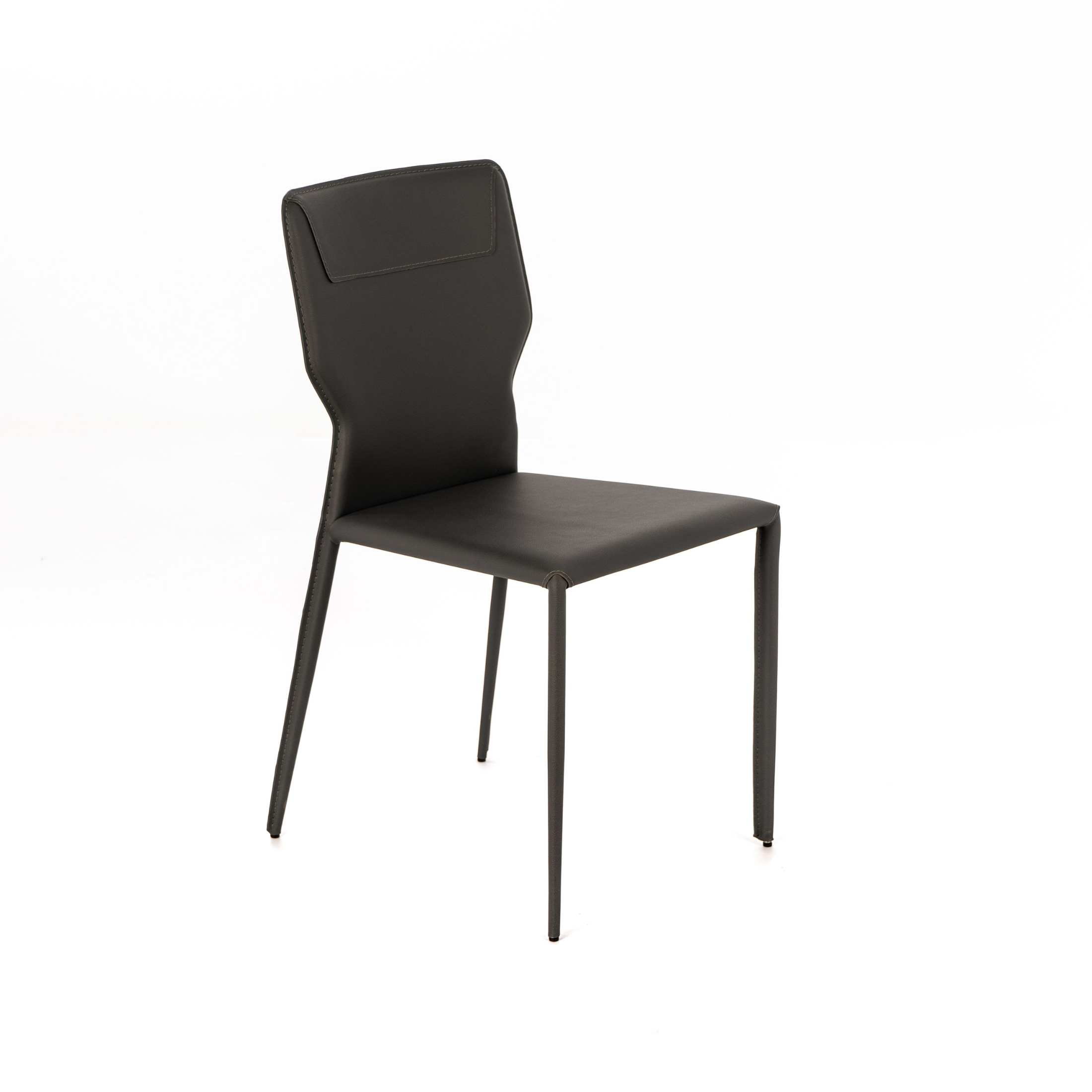 Set of modern "Quito" faux leather chairs with metal legs, 44x56 cm, 86.5 cm high.