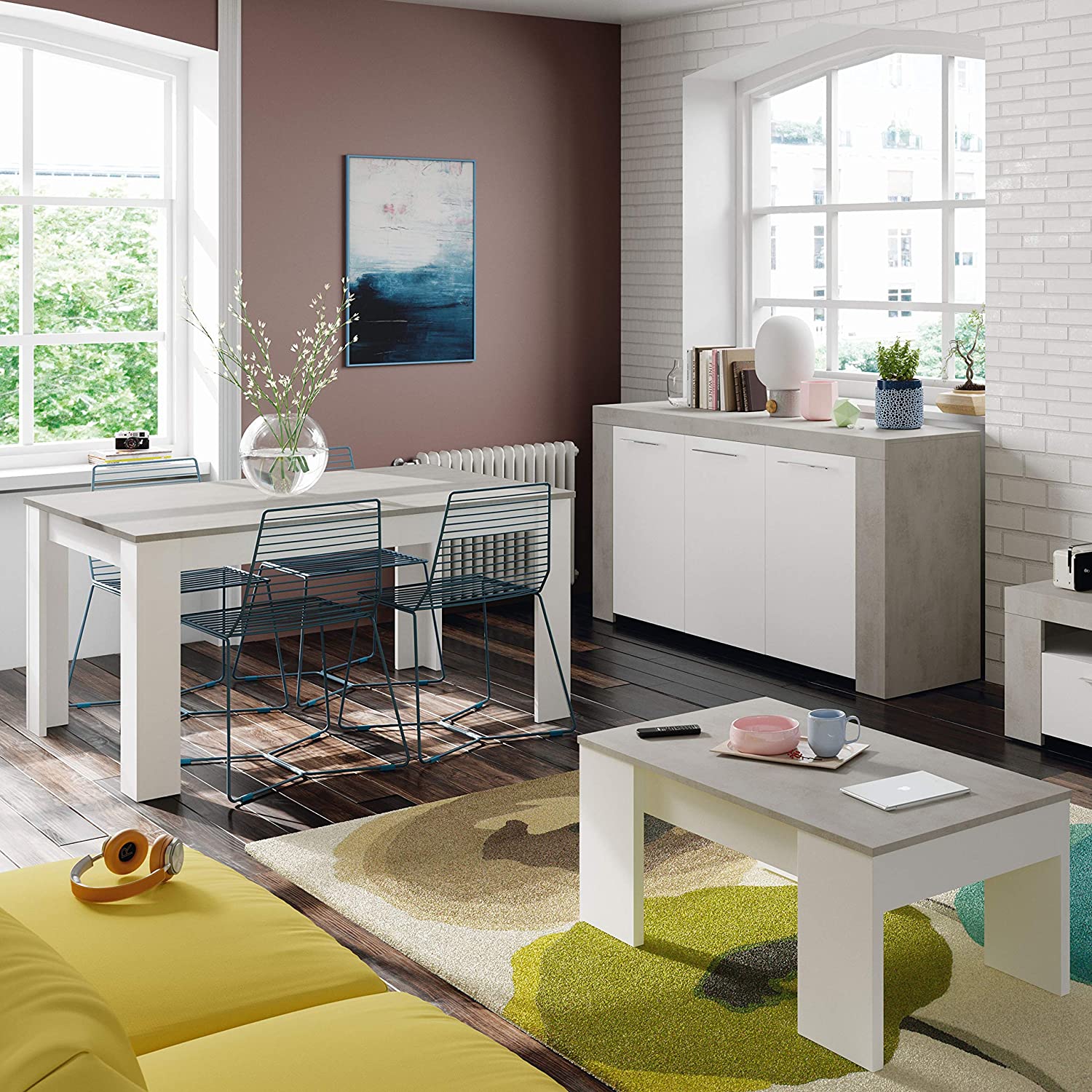 Tavolo da pranzo Kendra estensibile rettangolare in truciolato cm 190x90 78h