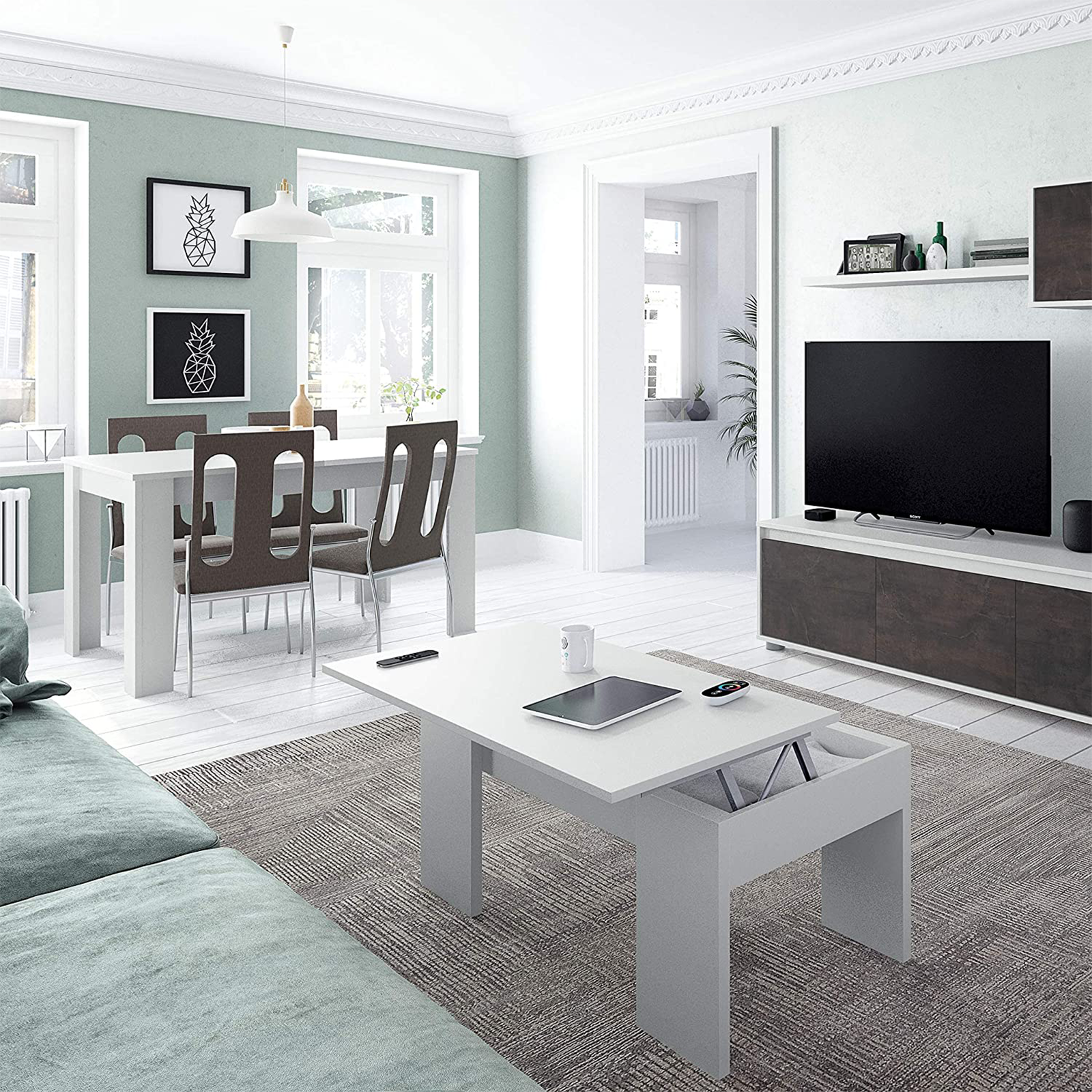 Tavolo da pranzo Kendra estensibile rettangolare in truciolato cm 190x90 78h