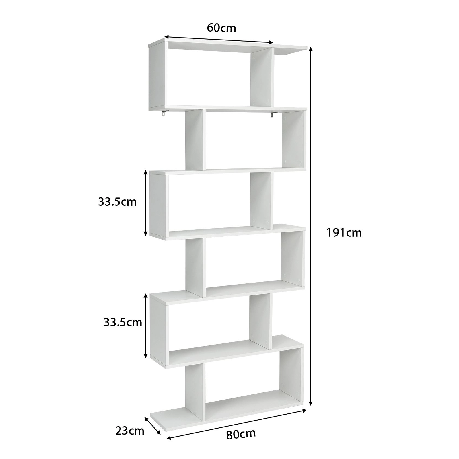 Libreria alta a giorno Athena con 6 ripiani in truciolato cm 80x25 192h
