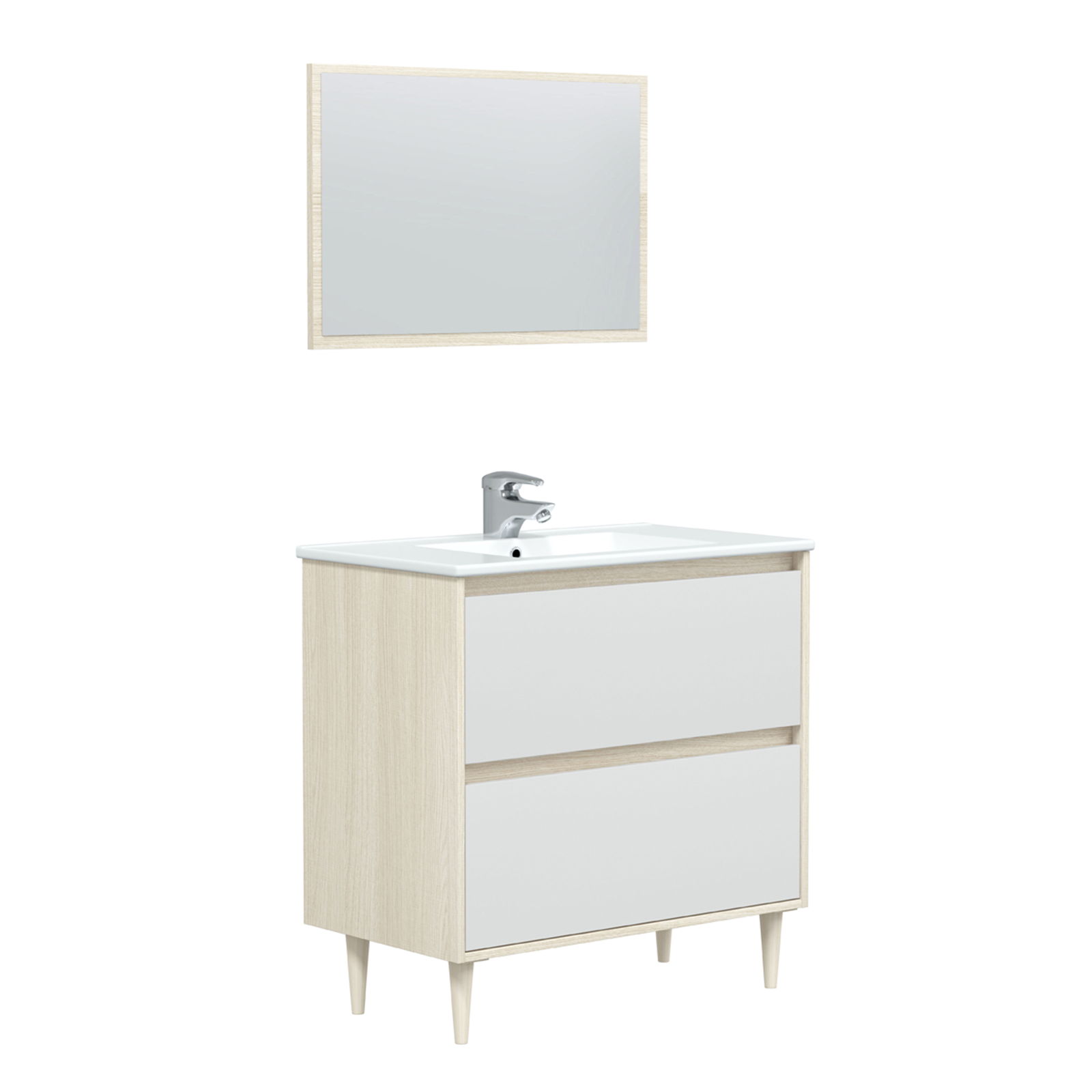"Verona" bathroom vanity unit kit in chipboard with 80x45 cm 80h mirror