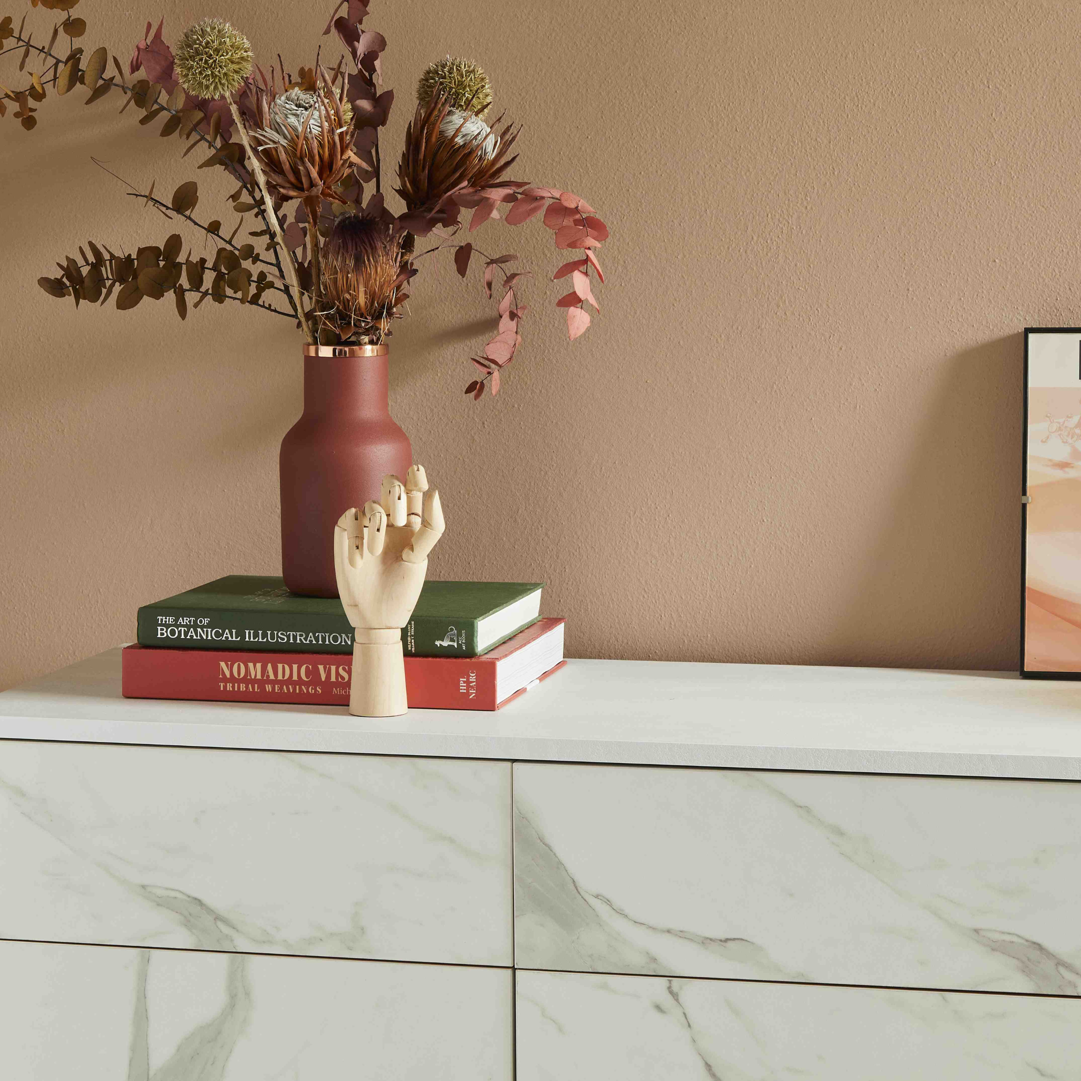 Wooden cabinet 3 doors 3 drawers "Angy" push drawer cm 164x41 92h