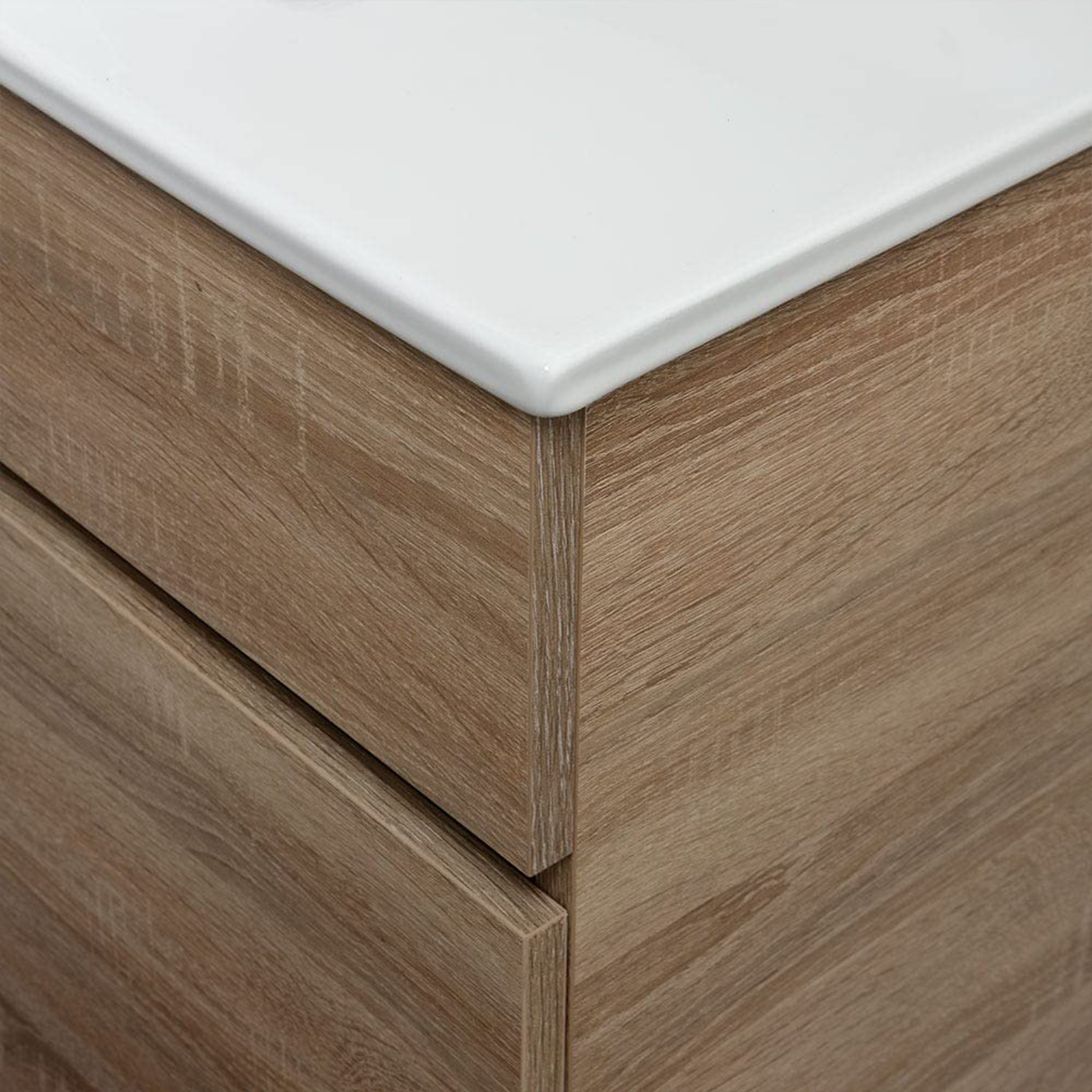 "Bogota" wall-hung bathroom cabinet with ceramic sink, chest of drawers and LED mirror