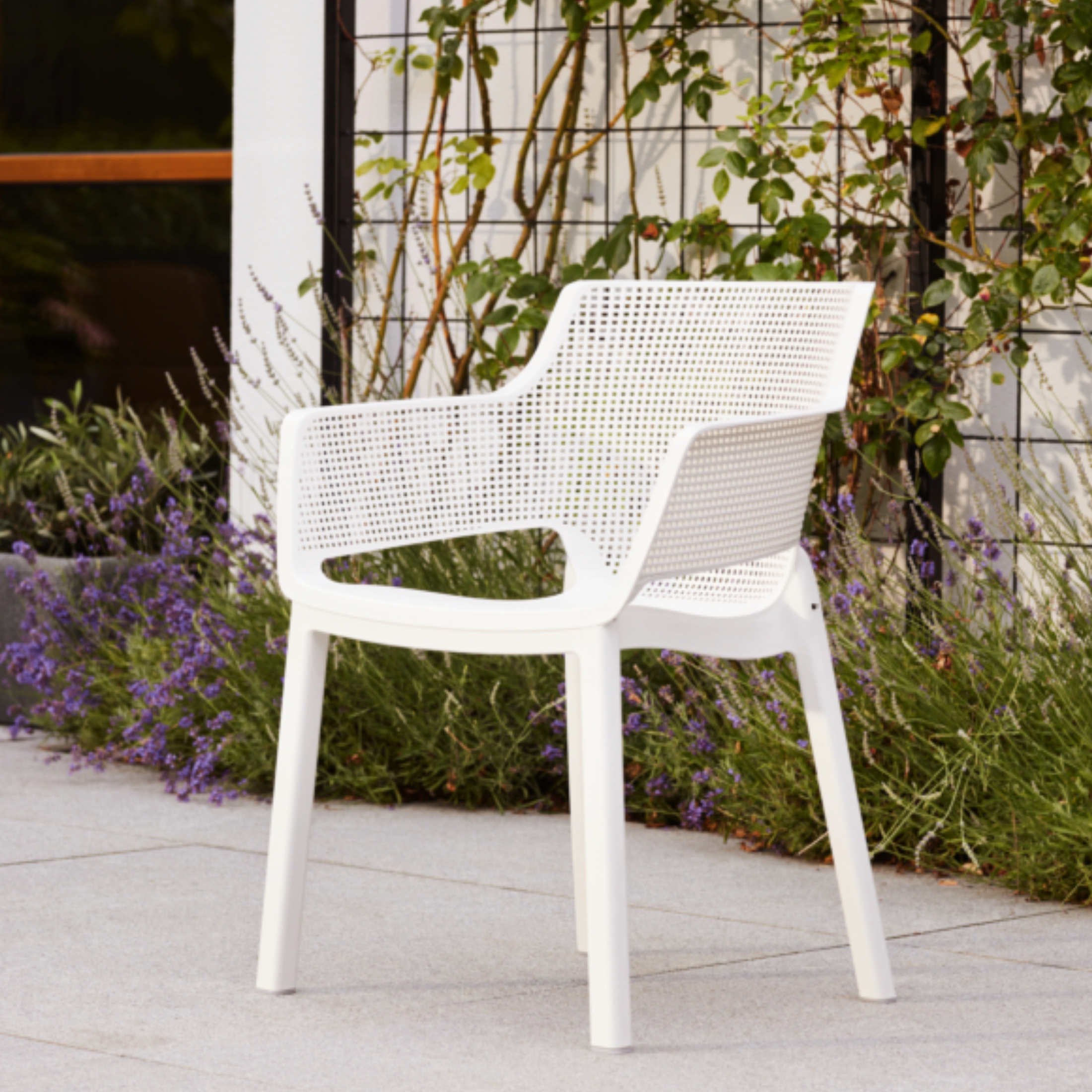 Set of 6 modern outdoor chairs "Vancouver" in resin 57.7x62.5 cm 79h