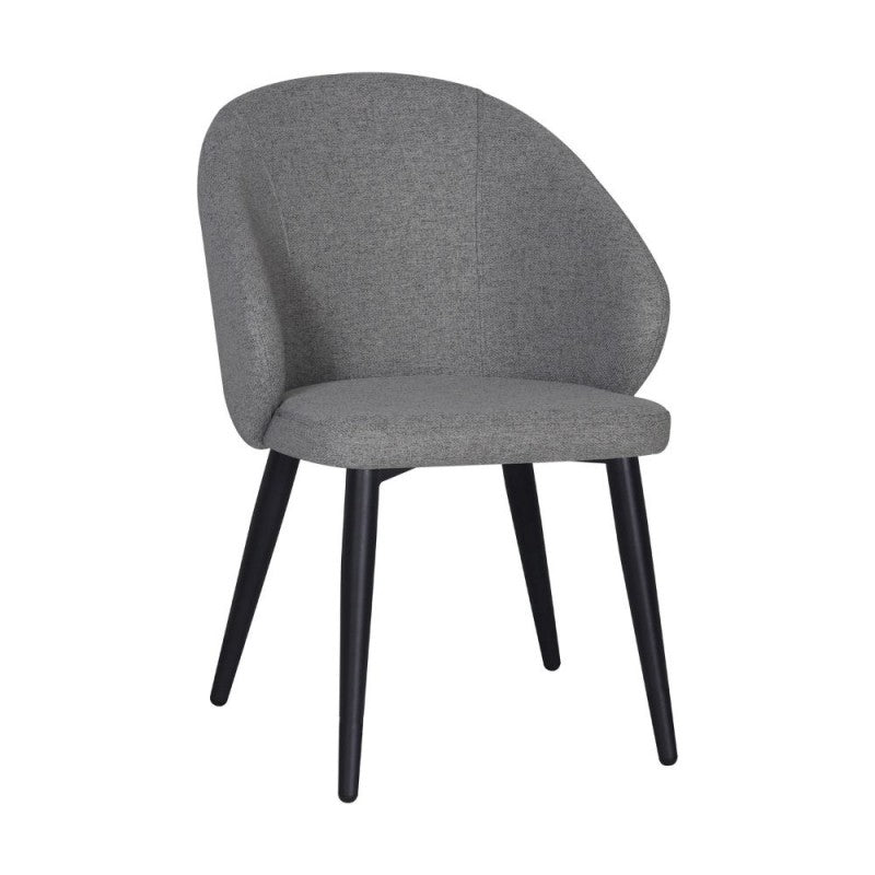 Set of "Patya" dining chairs upholstered in fabric with black metal legs cm 56x61 82h
