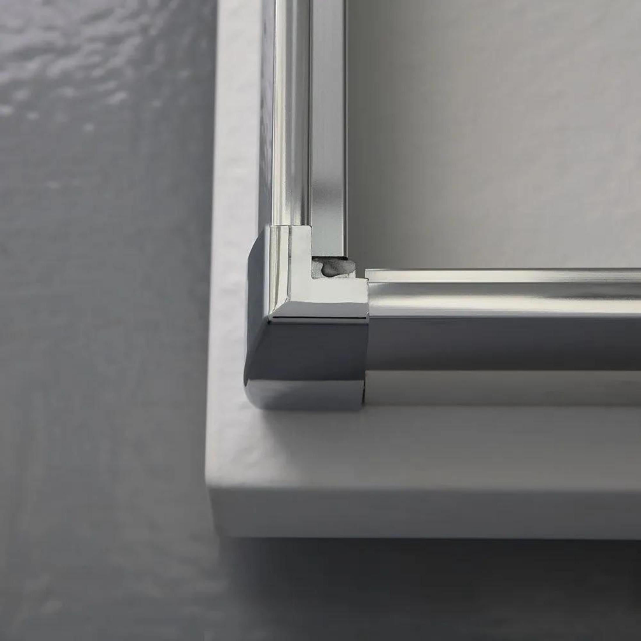 "Genova Two" square shower enclosure with sliding doors in polished tempered glass, 185 cm high