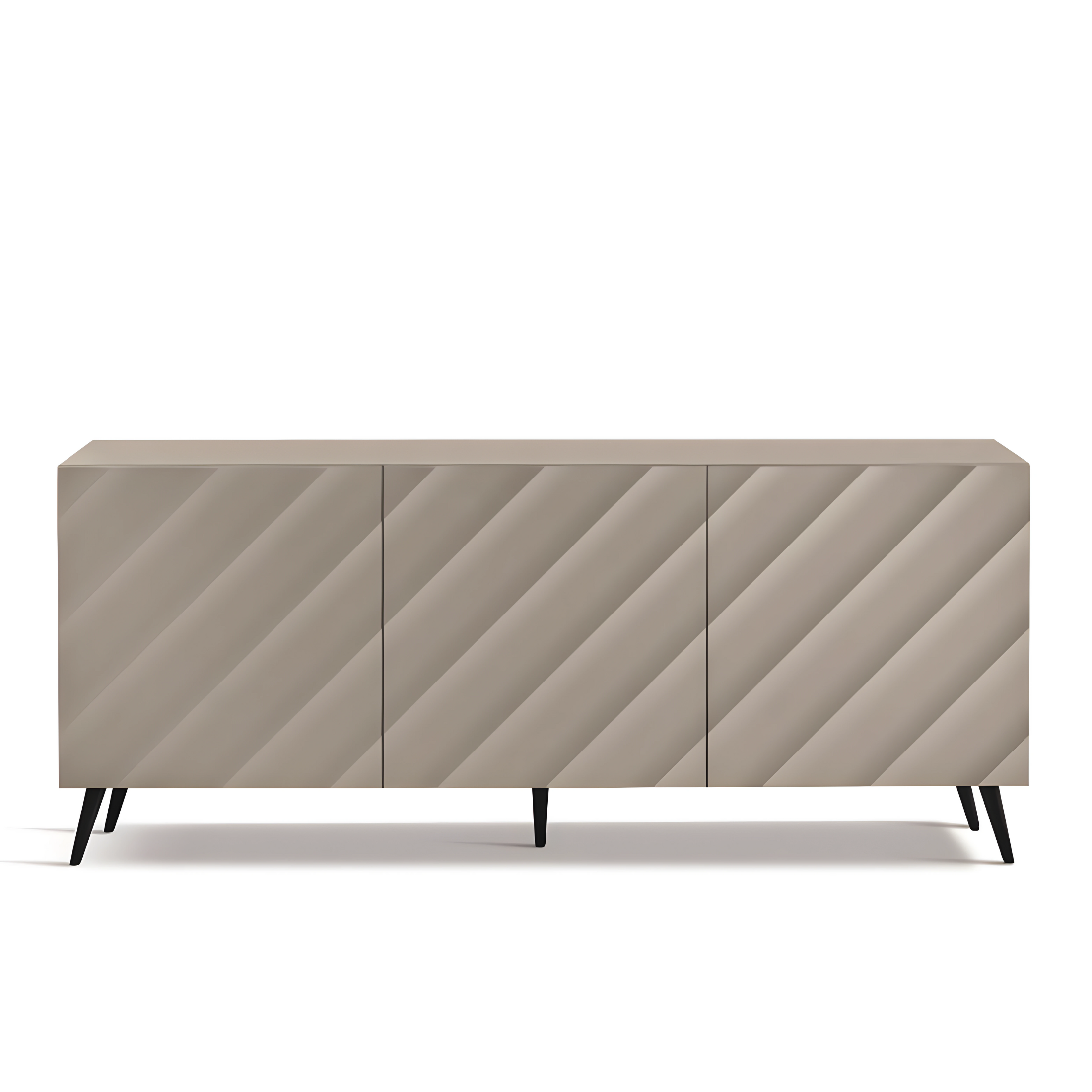 Assembled modern 3-door sideboard "Antares" in wood, 180x50 cm, h80 cm